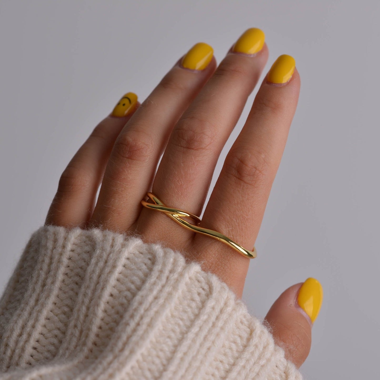 2-Finger Unique Silver Ring