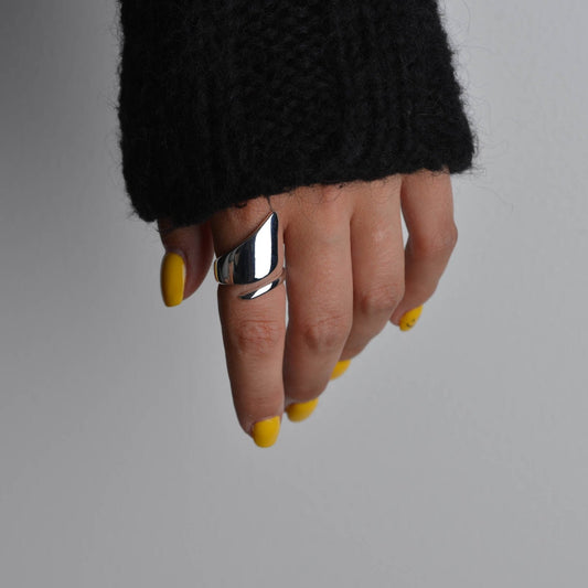 Asymmetric Shard Silver Ring