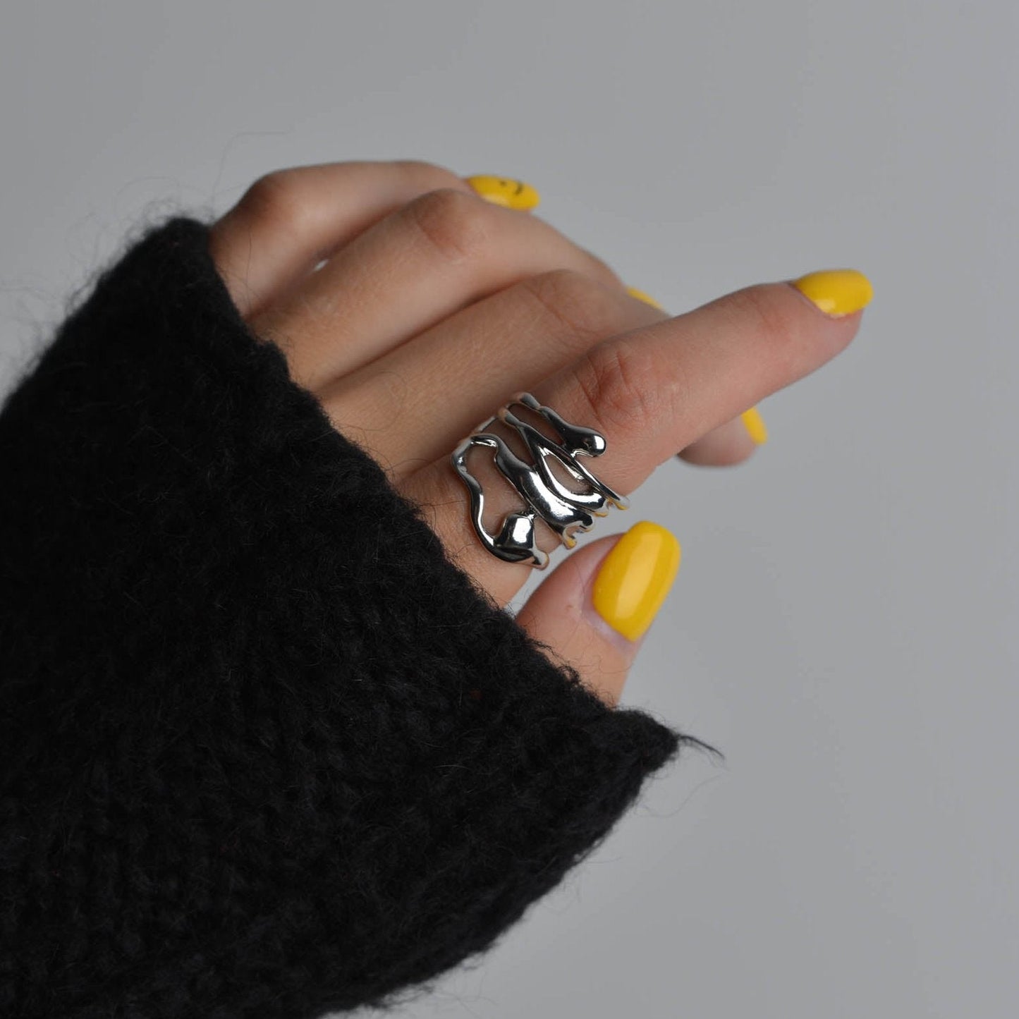 Asymmetrical Chunky Ring Set