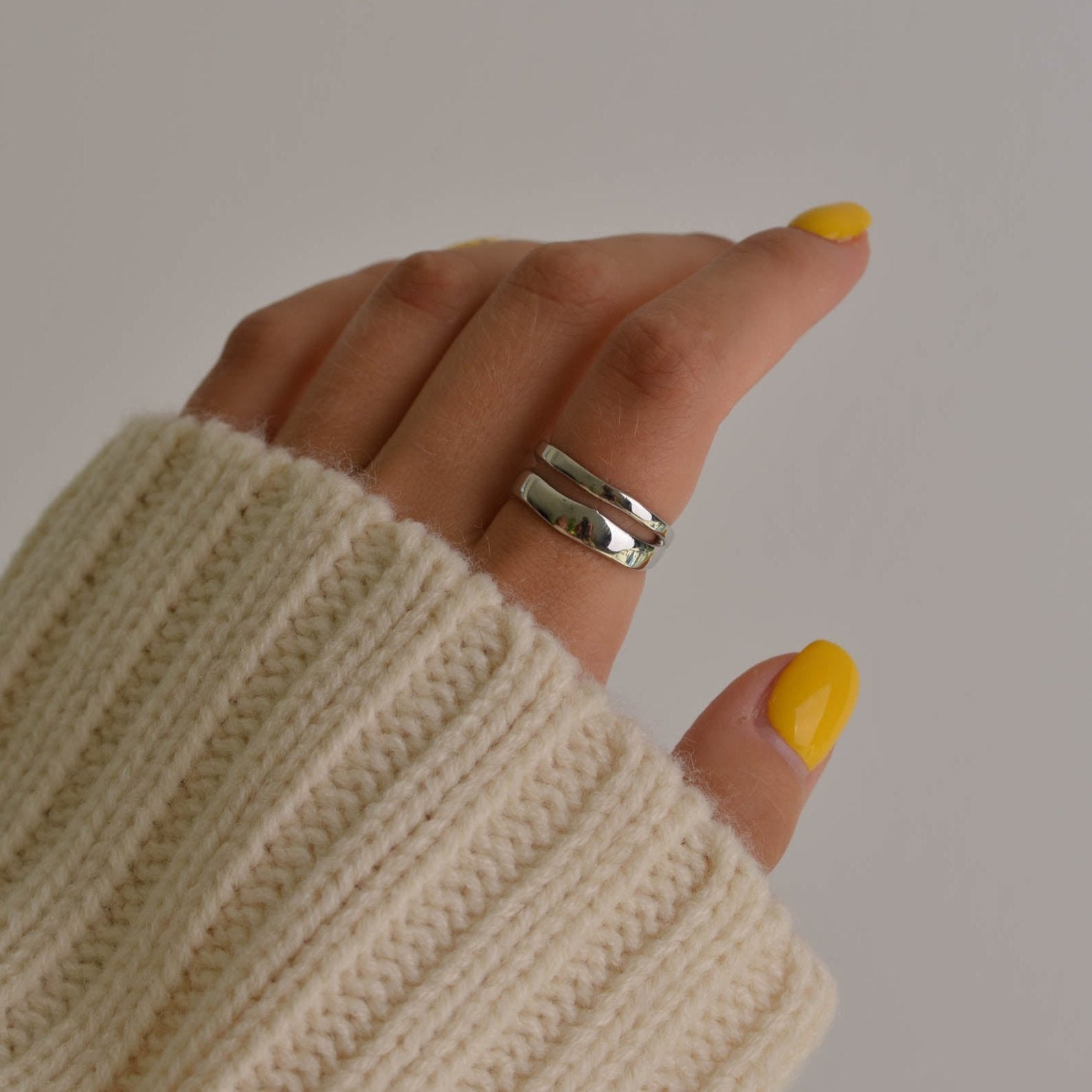 Boho Style Bold Silver Ring