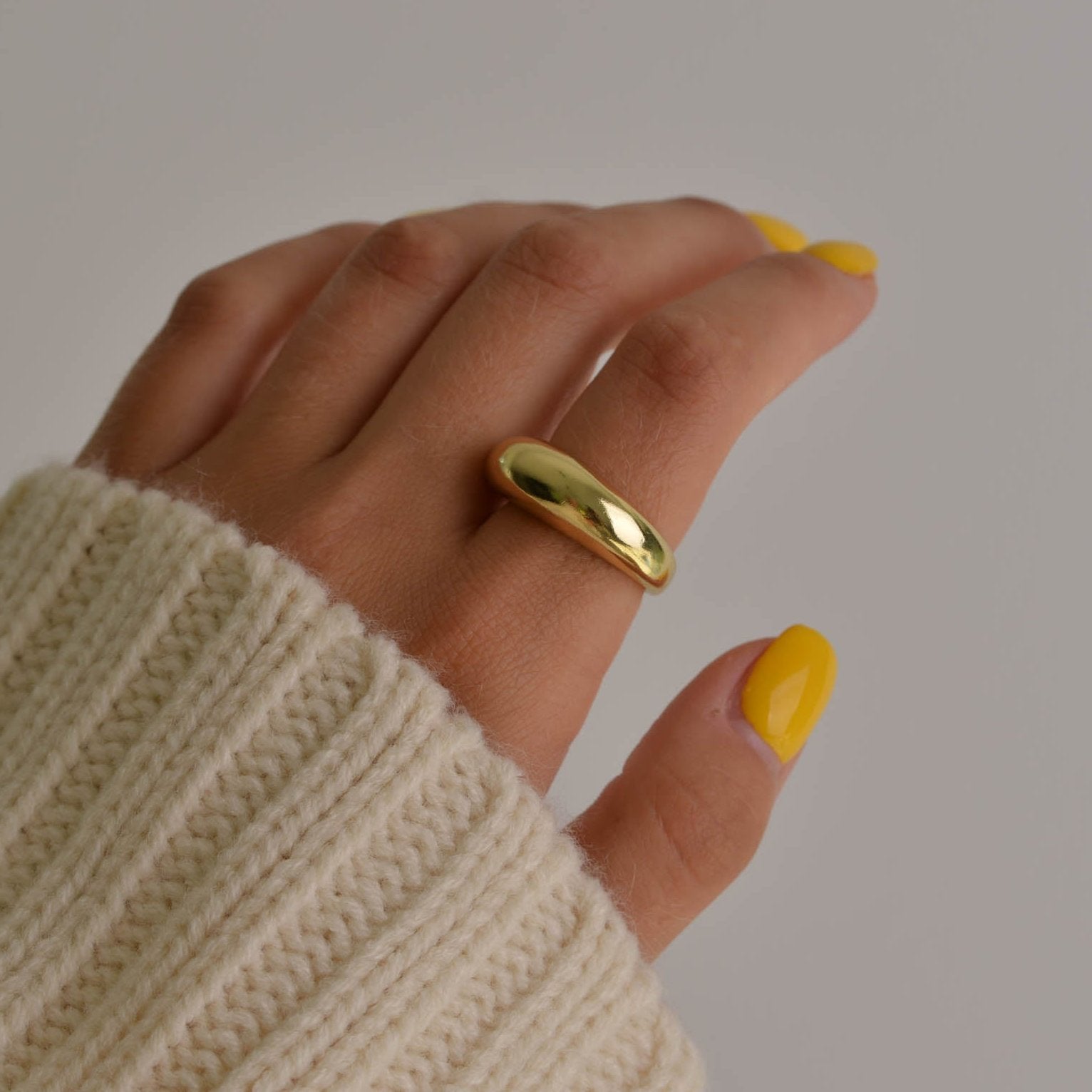 Bold Chunky Dome Gold Ring