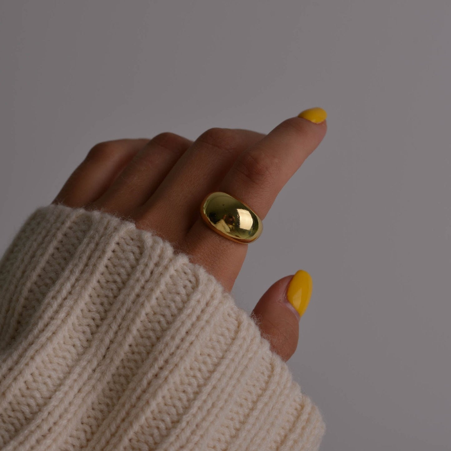 Chunky Bold Signet Gold Rings