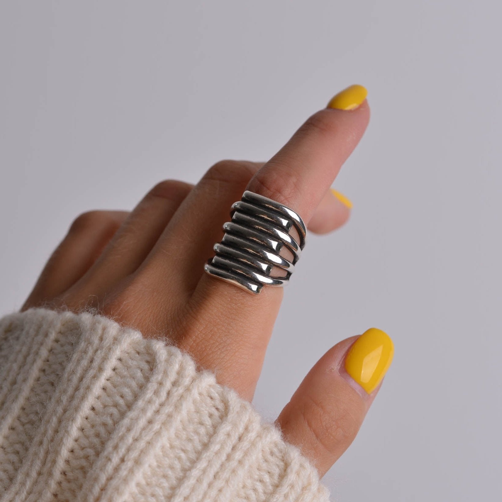Chunky Dainty Geometric Ring