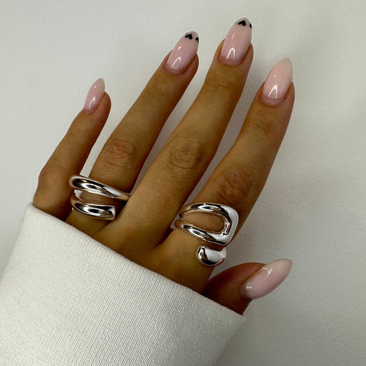 Chunky Hallow Silver Rings