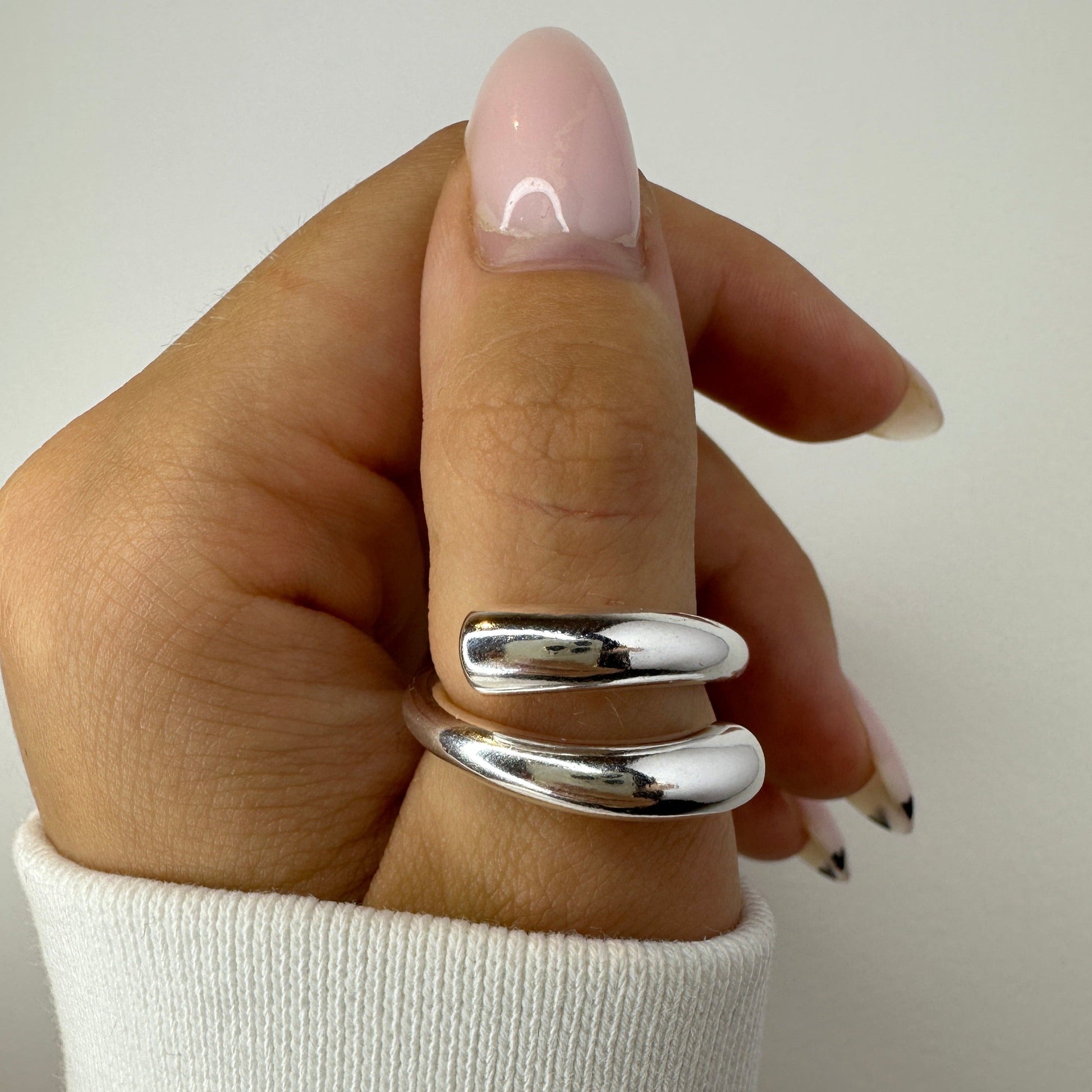 Chunky Hallow Silver Rings