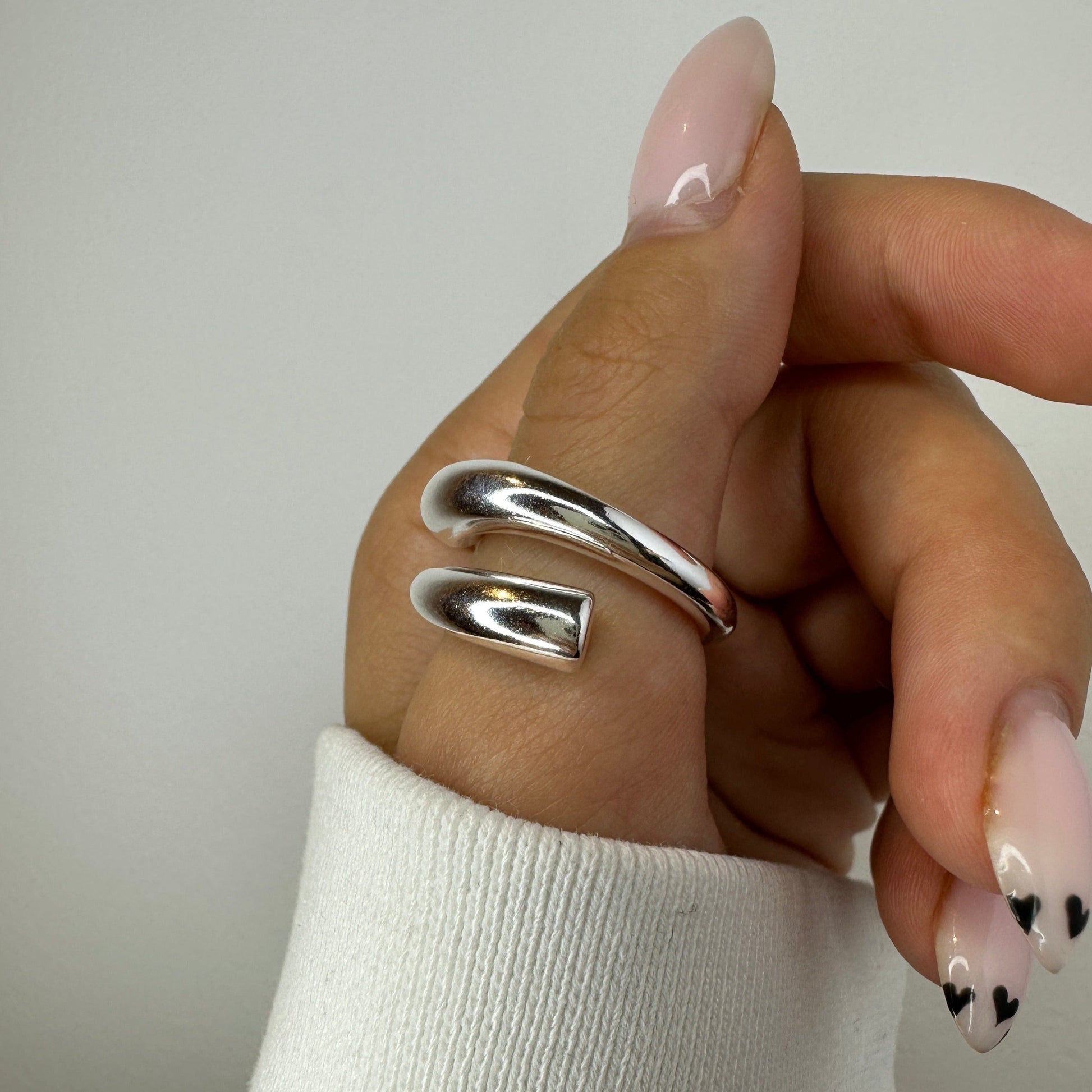 Chunky Hallow Silver Rings