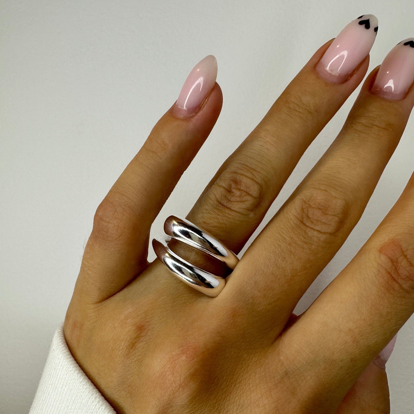 Chunky Hallow Silver Rings