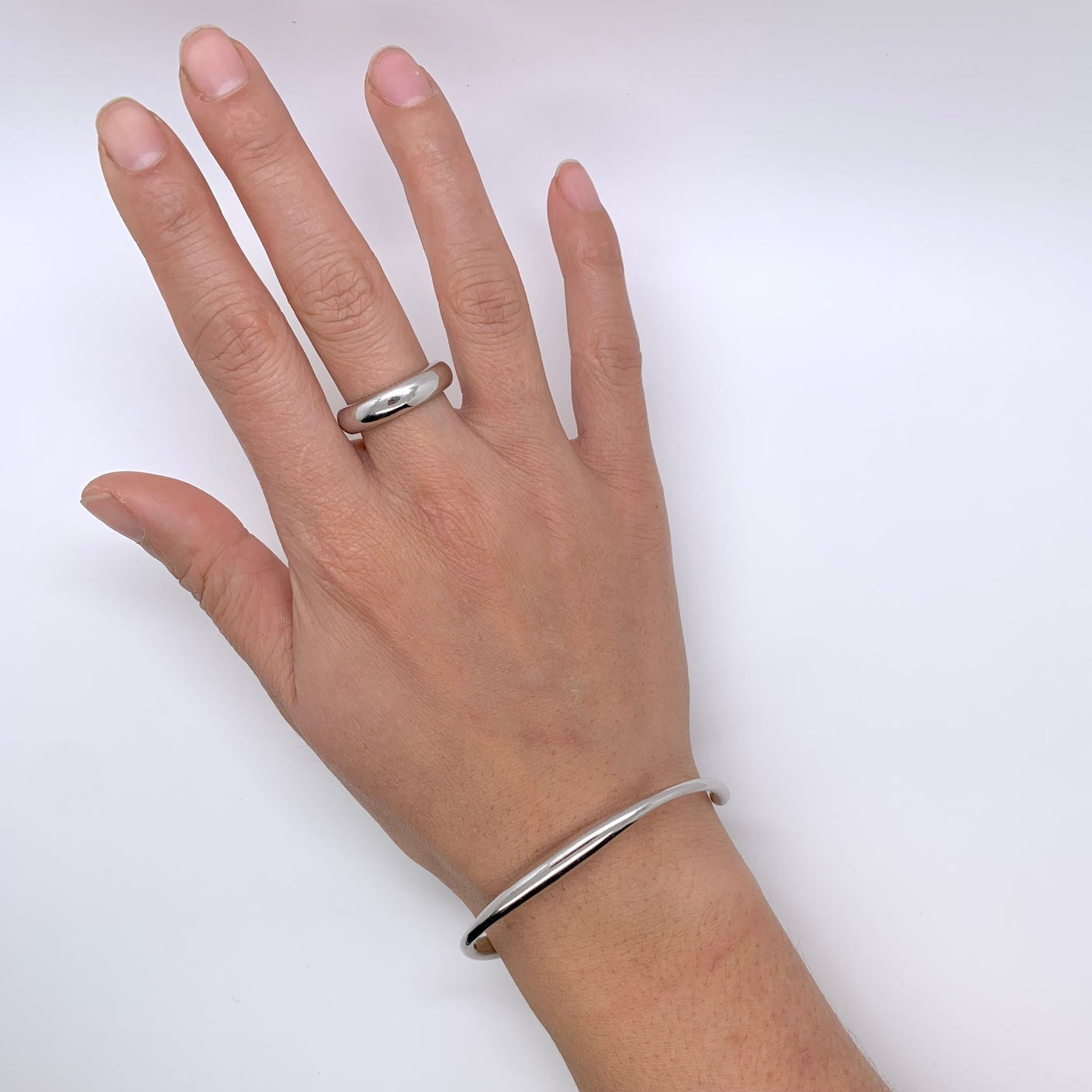 Chunky Silver Bracelet Bangle