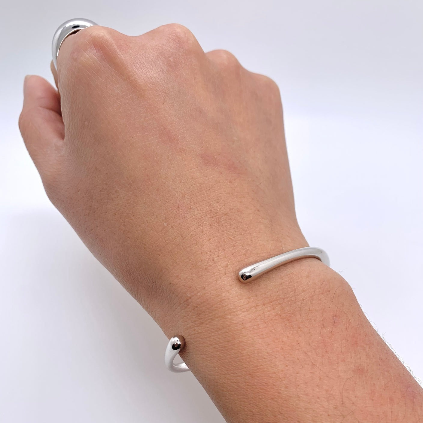 Chunky Silver Bracelet Bangle