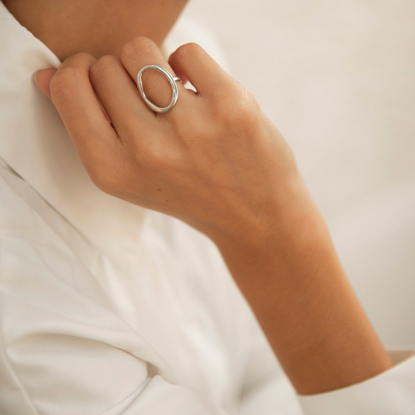 Circular Design Silver Ring