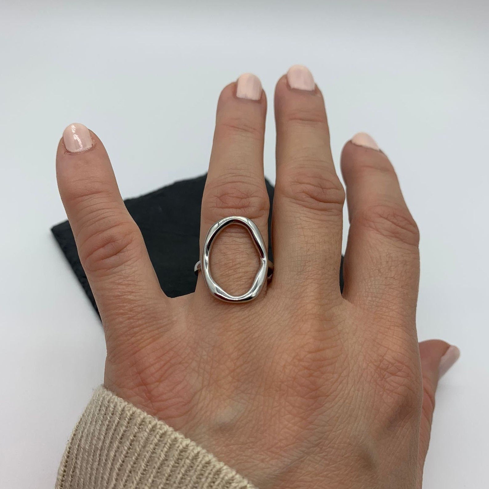 Circular Design Silver Ring