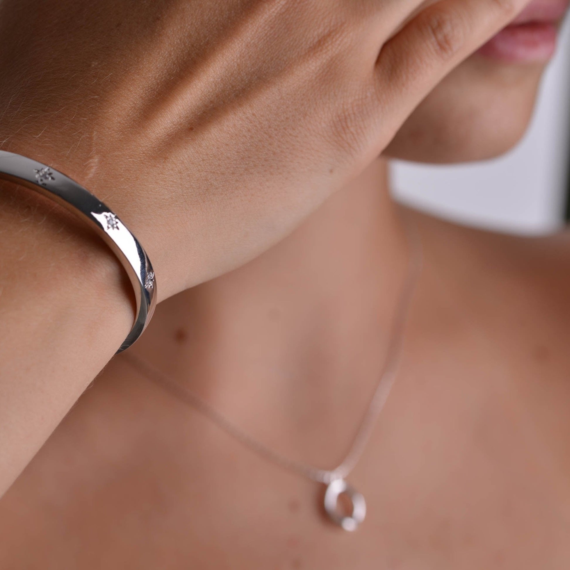 Crystal Silver Bracelet Bangle