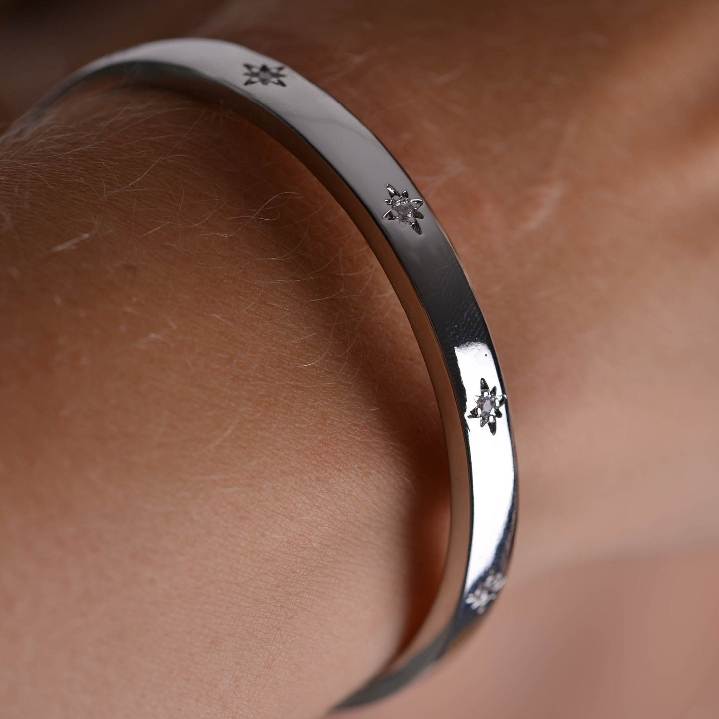 Crystal Silver Bracelet Bangle Zoom