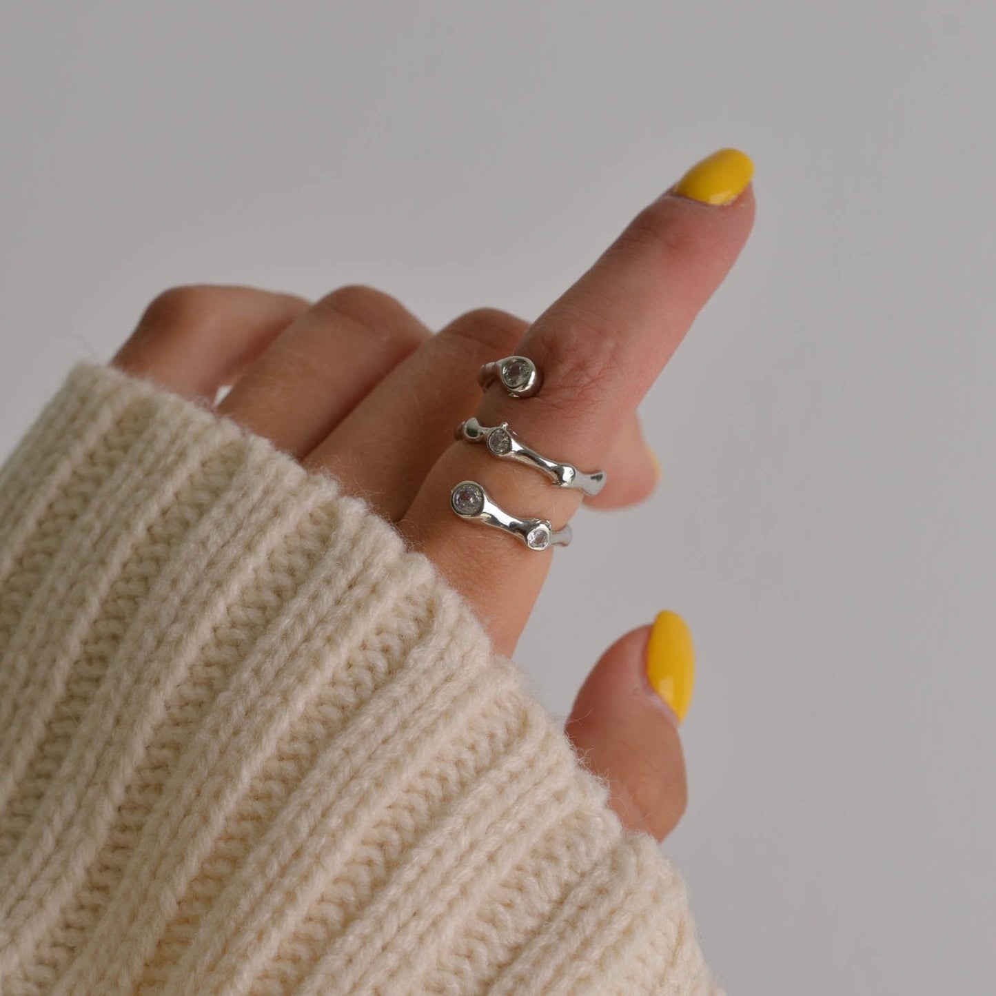 Cubic Zirconia Gemstone Silver Ring