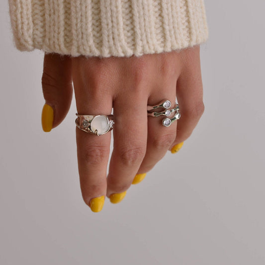 Cubic Zirconia Gemstone Silver Rings