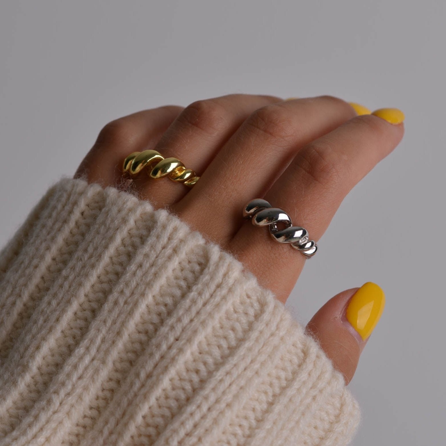 Dainty Chunky Metal Rings