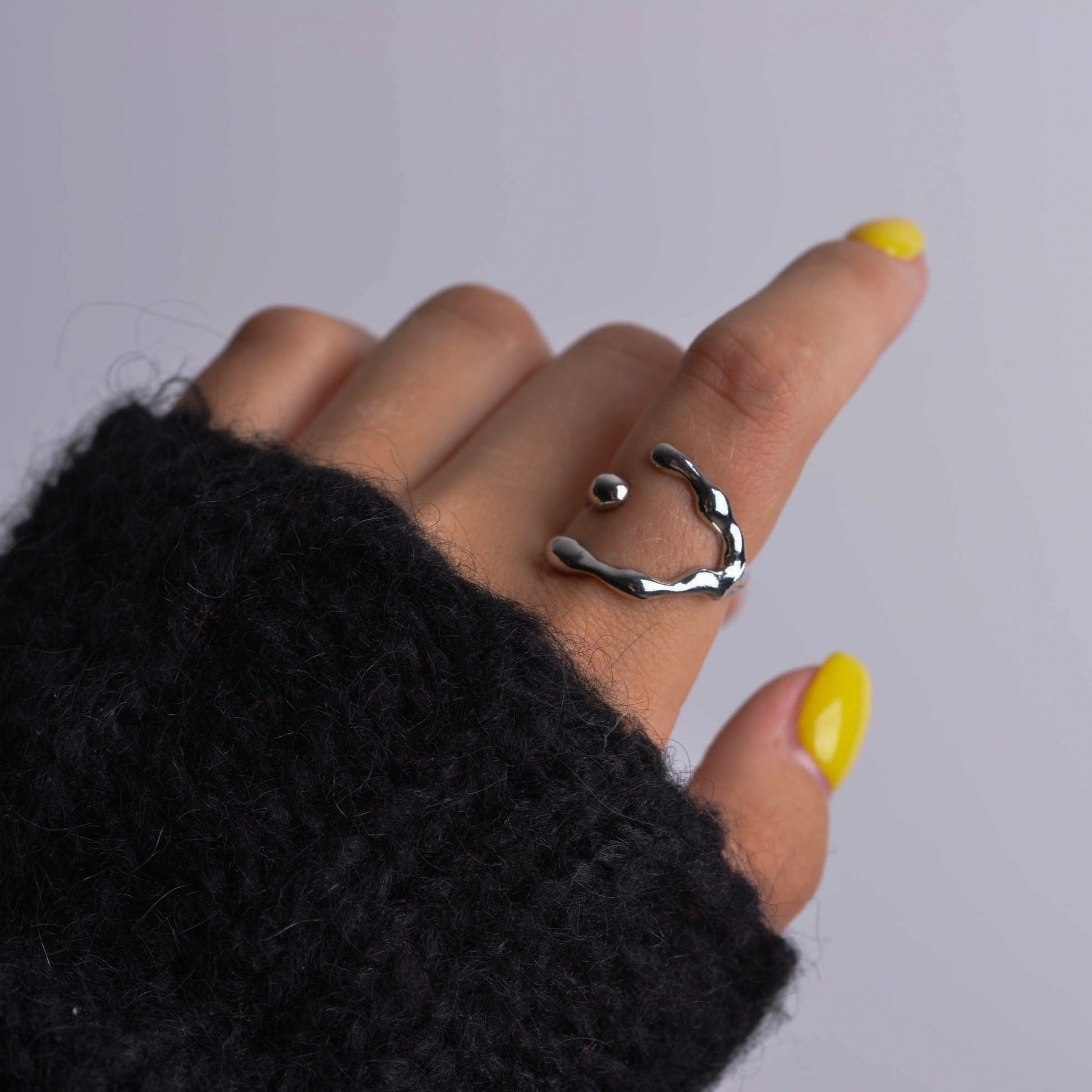 Elegant Liquid Metal Rings