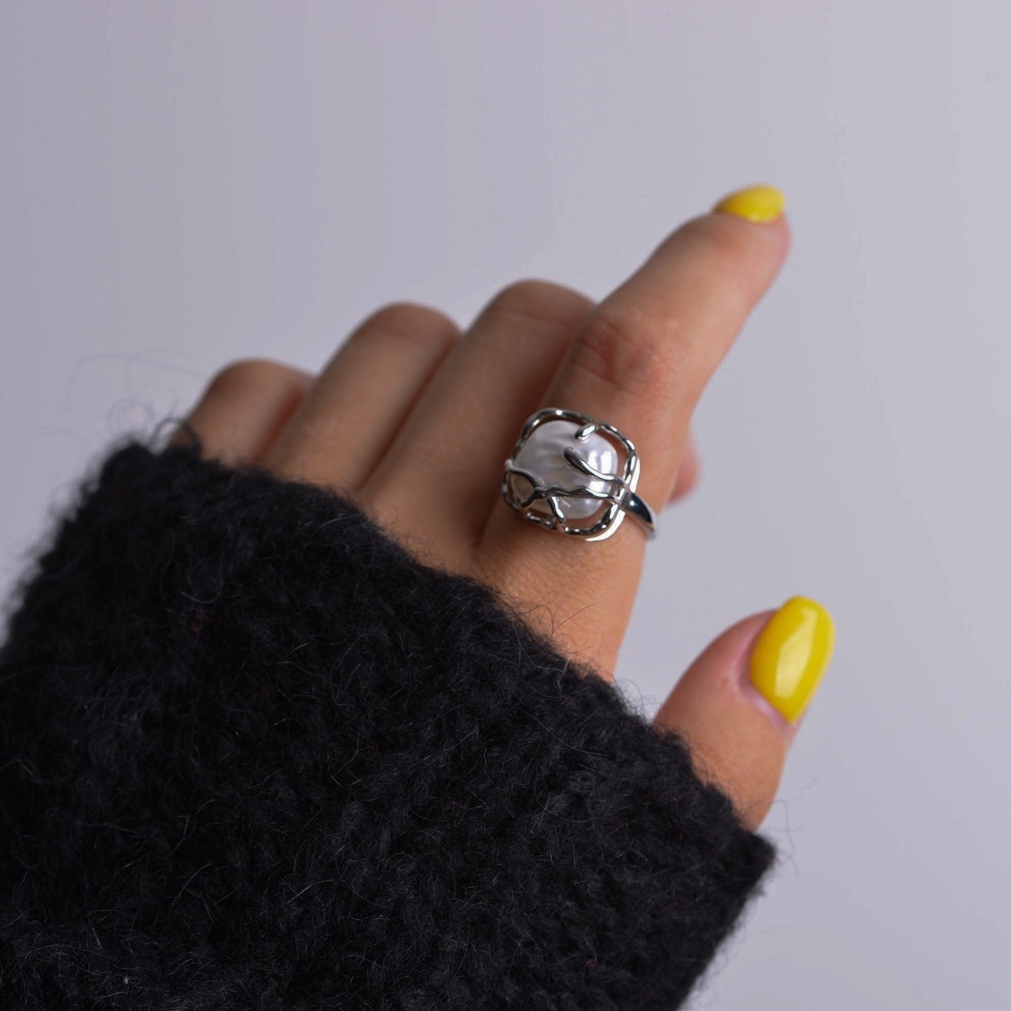 Elegant Liquid Metal Rings