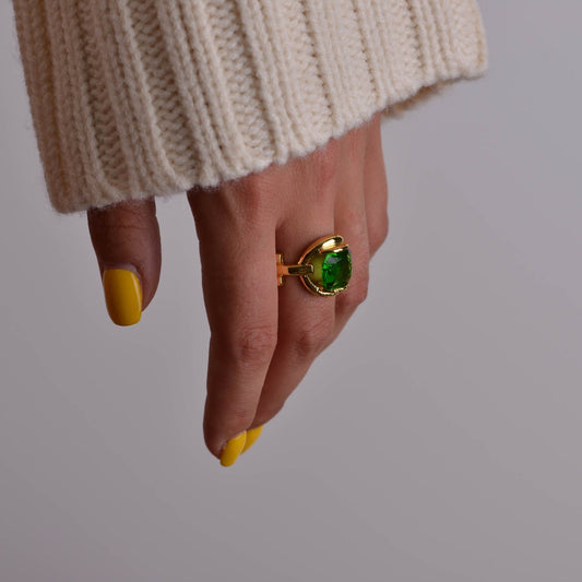 Emerald Gemstone Gold Ring