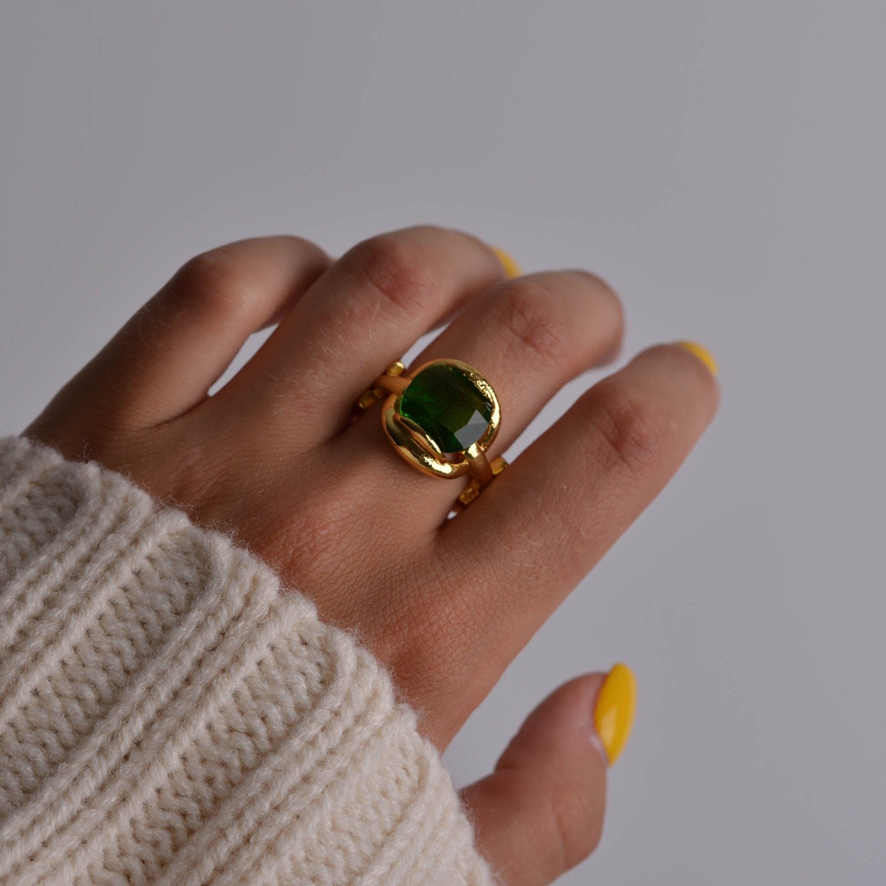 Emerald Gemstone Gold Ring