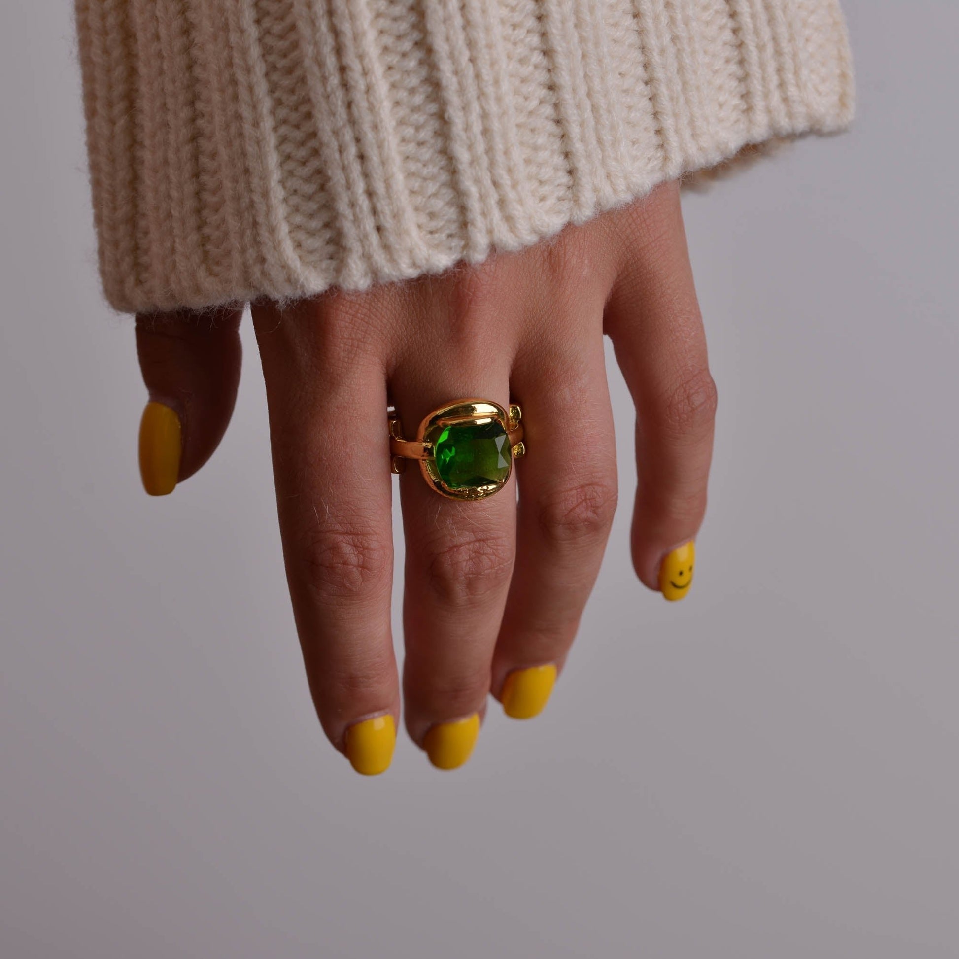 Emerald Gemstone Gold Ring