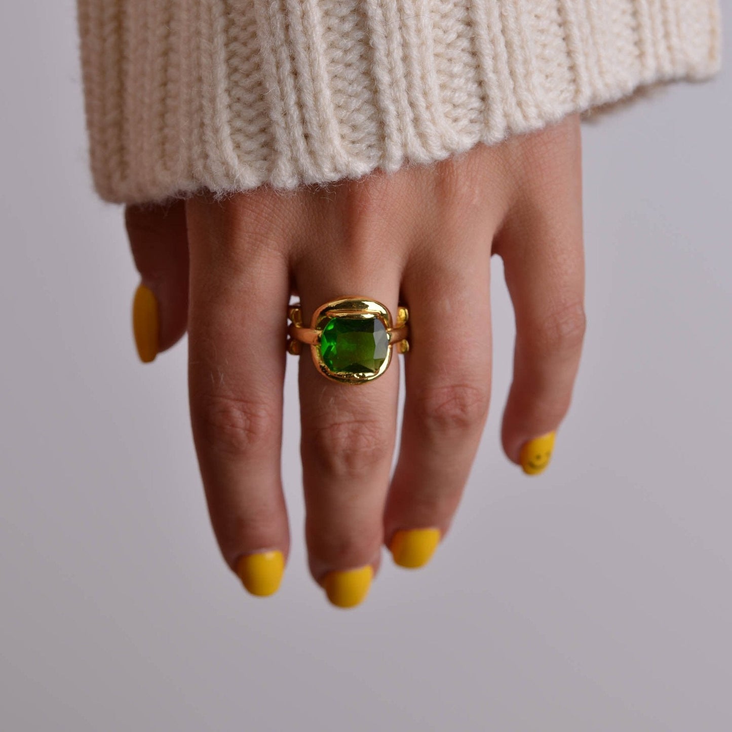 Emerald Gemstone Gold Ring