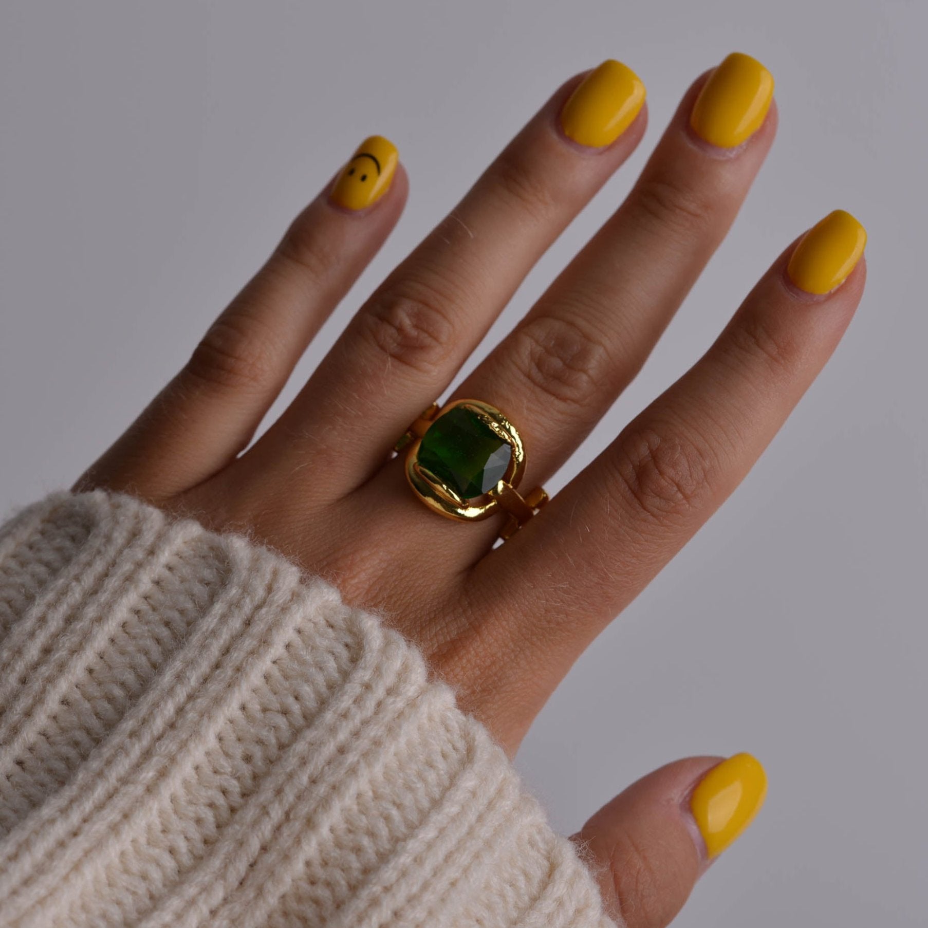 Emerald Gemstone Gold Ring