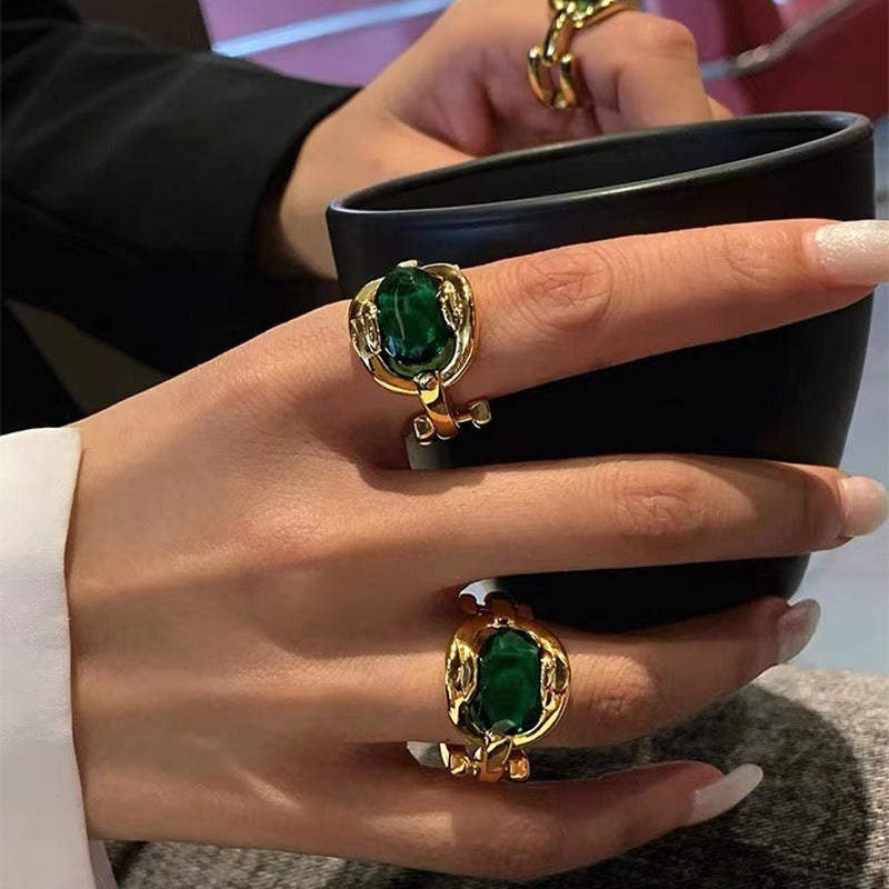 Emerald Gemstone Gold Ring