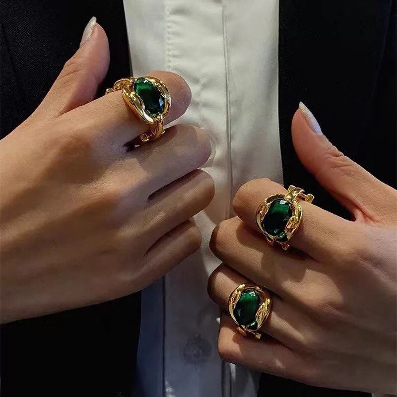 Emerald Gemstone Gold Ring