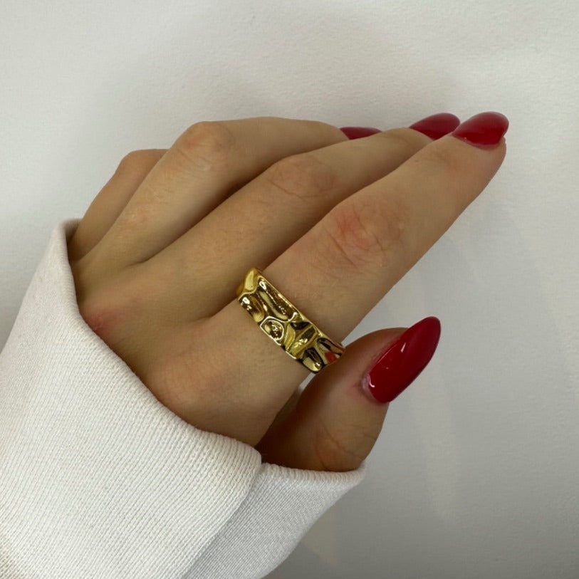 Hammered Gold and Silver Rings