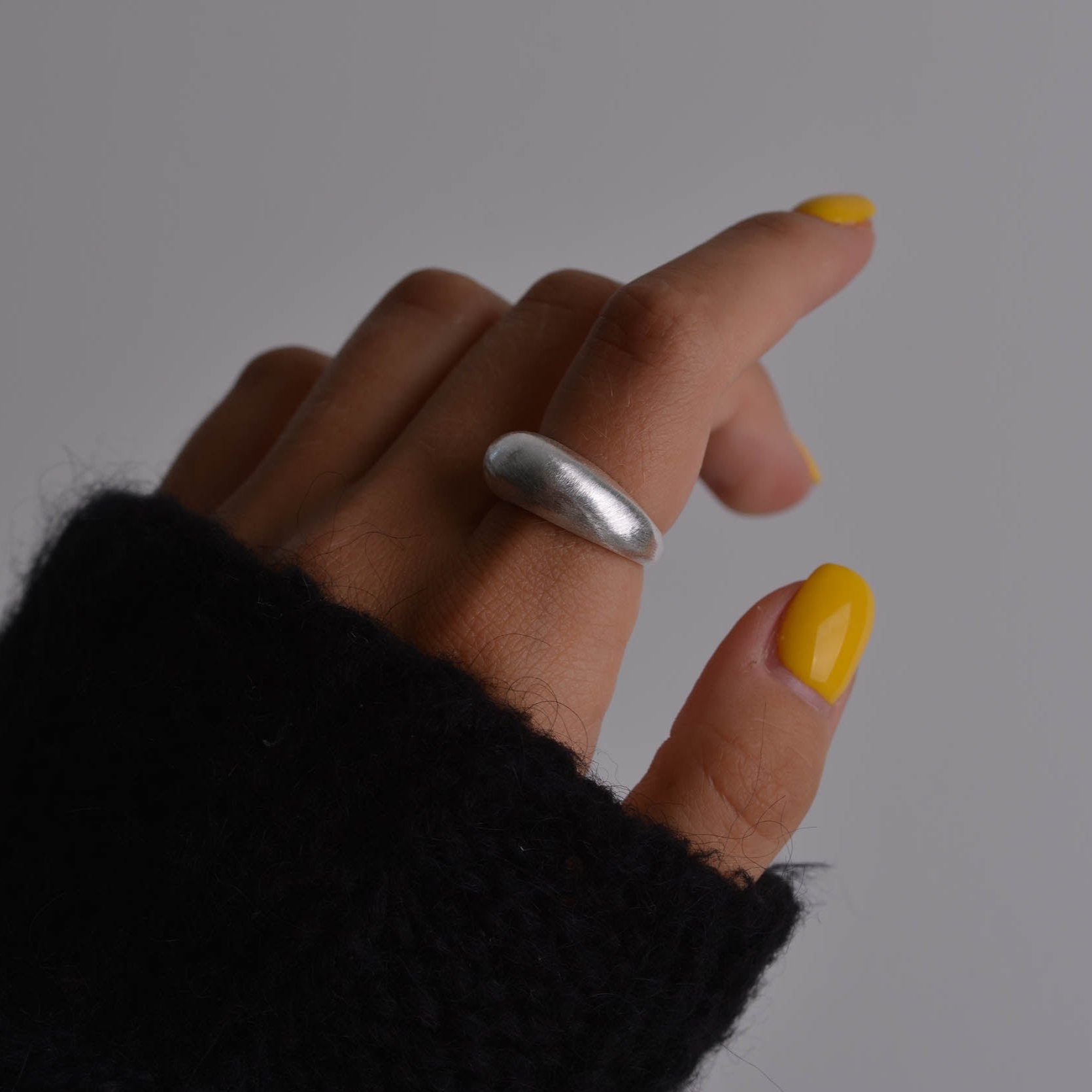 Irregular Pearl Chunky Silver Ring