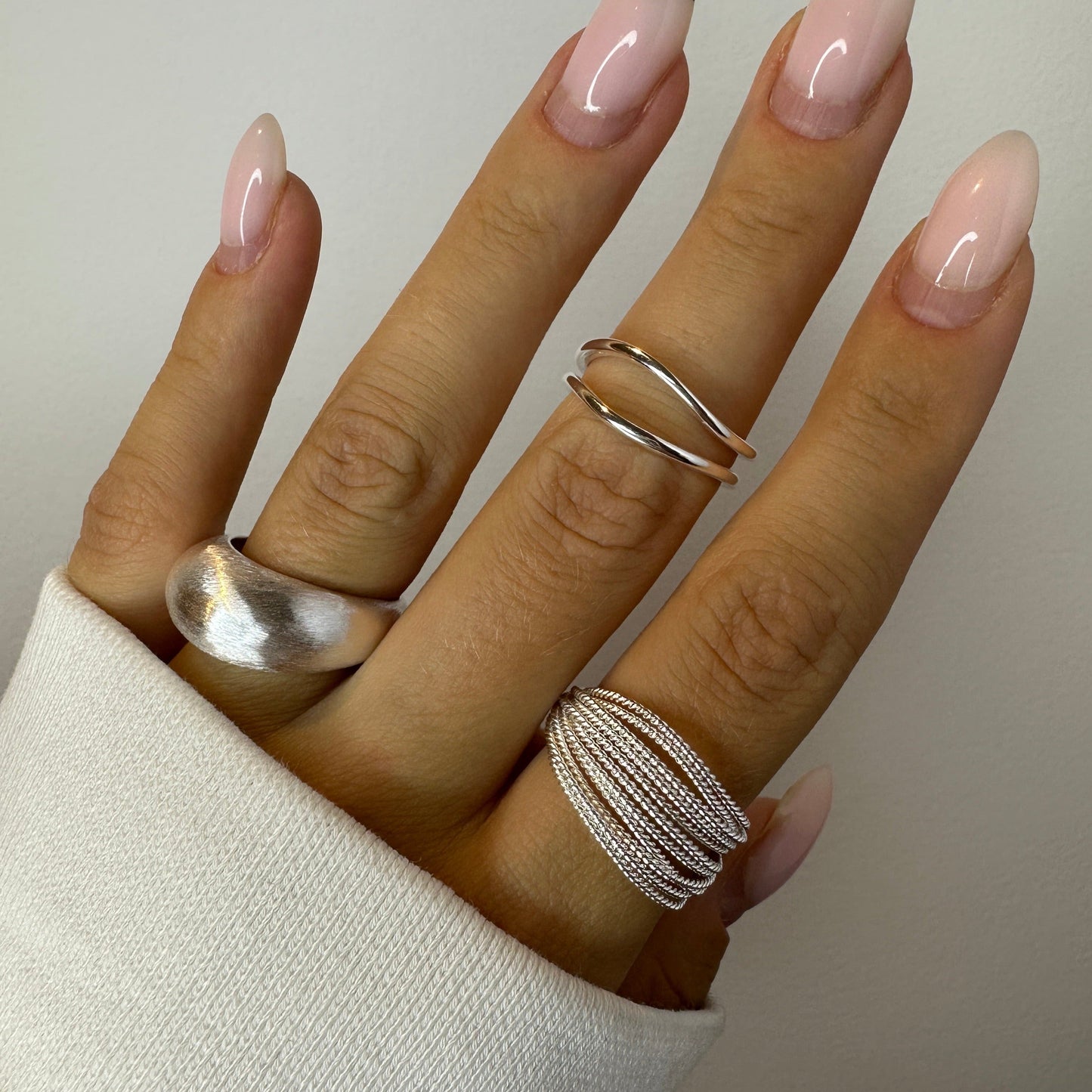 Irregular Pearl Chunky Silver Ring