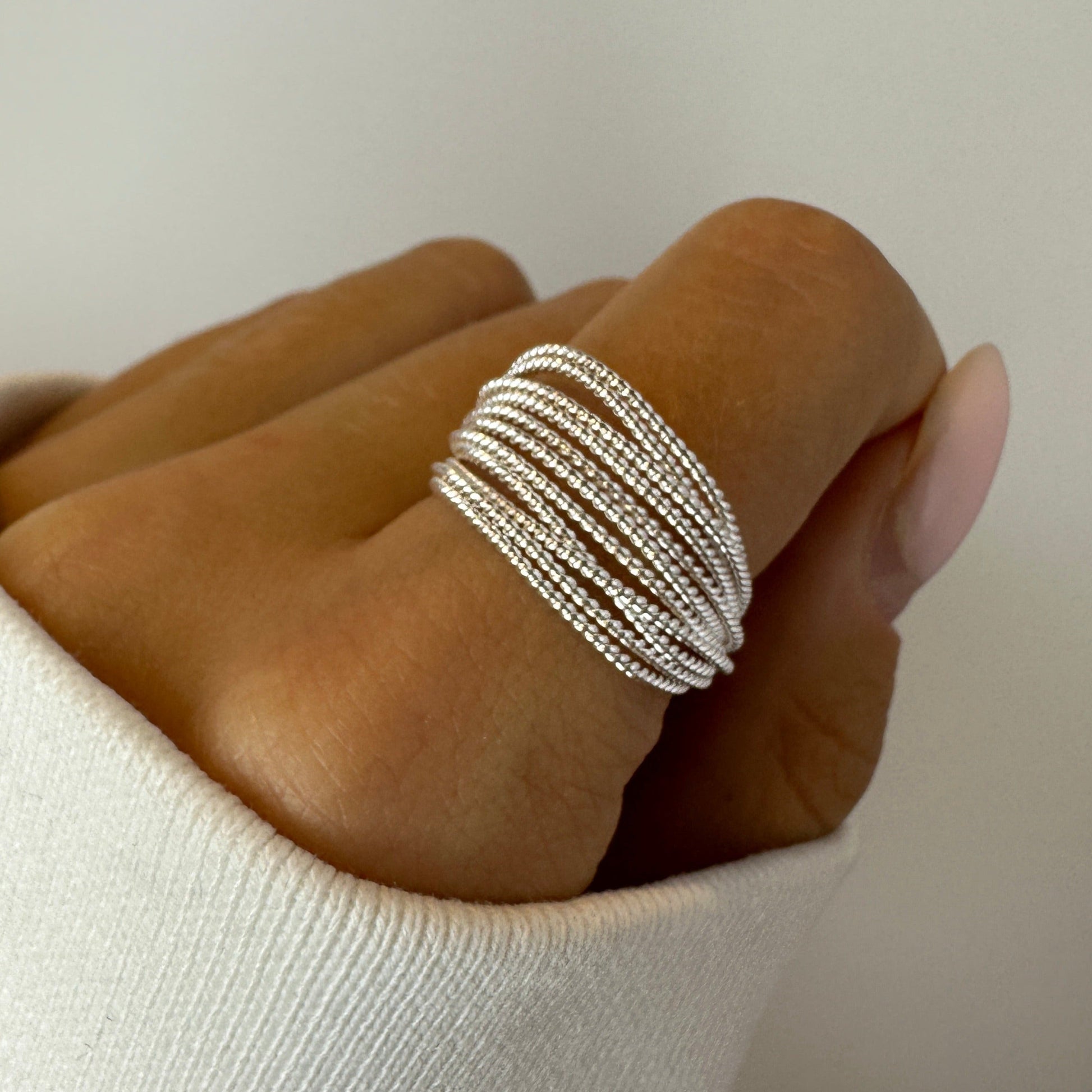 Irregular Pearl Chunky Silver Ring