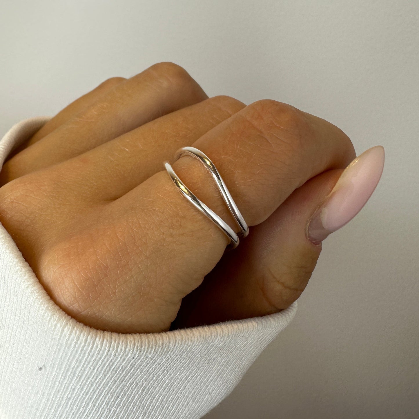 Irregular Pearl Chunky Silver Ring