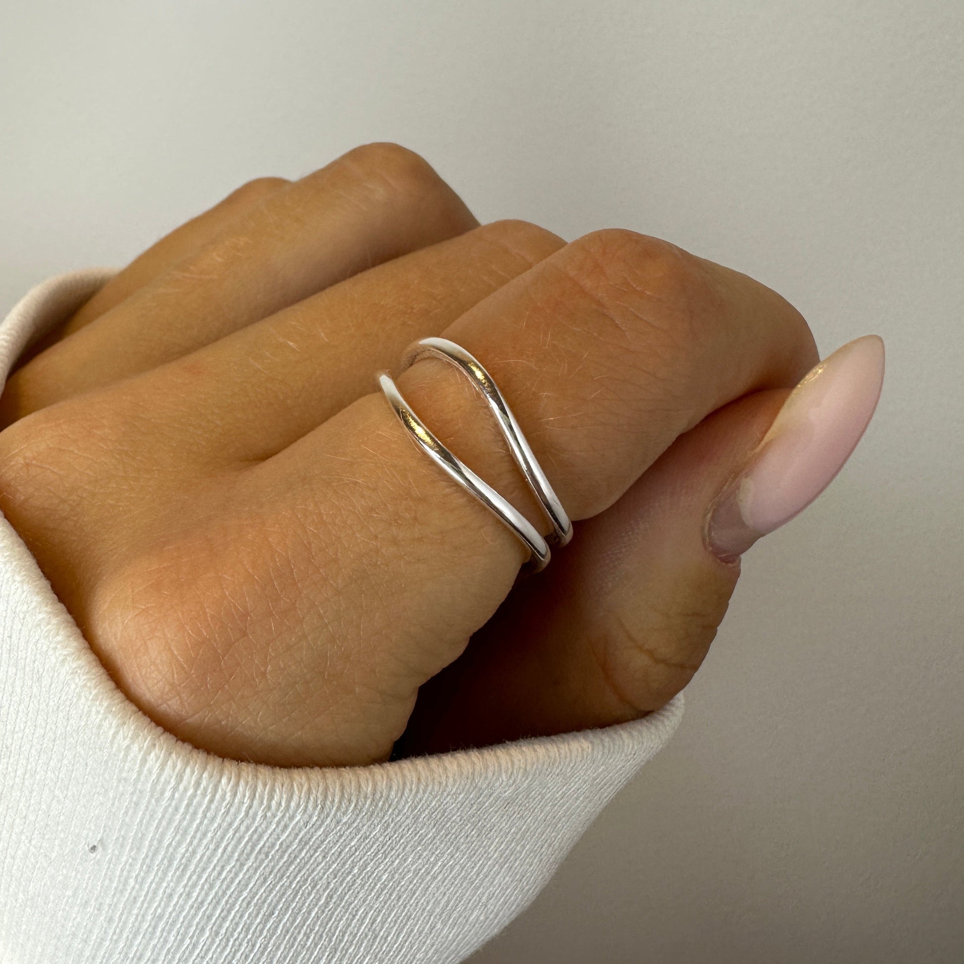 Irregular Pearl Chunky Silver Ring