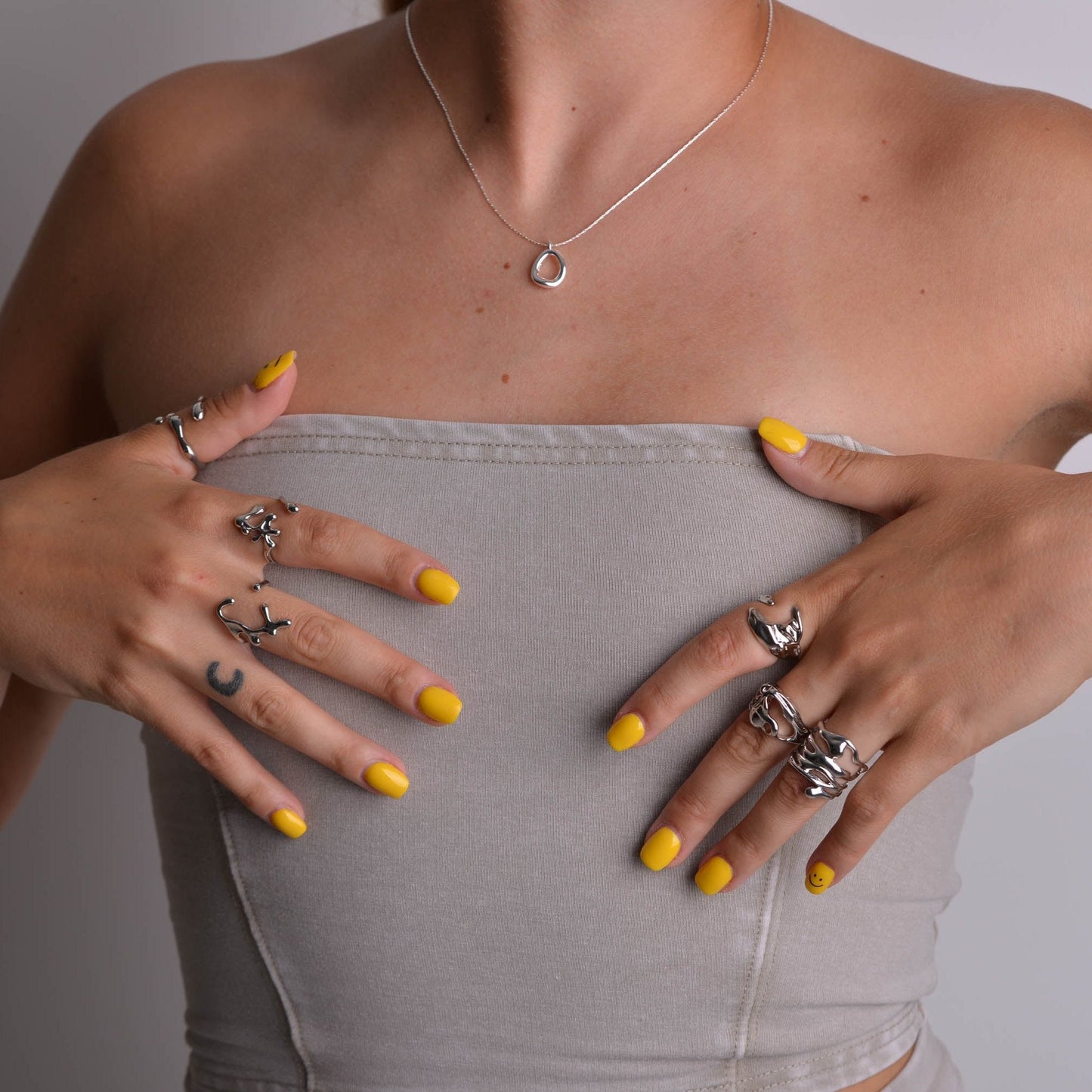 KISS N SILVER Asymmetrical Ring Set for women