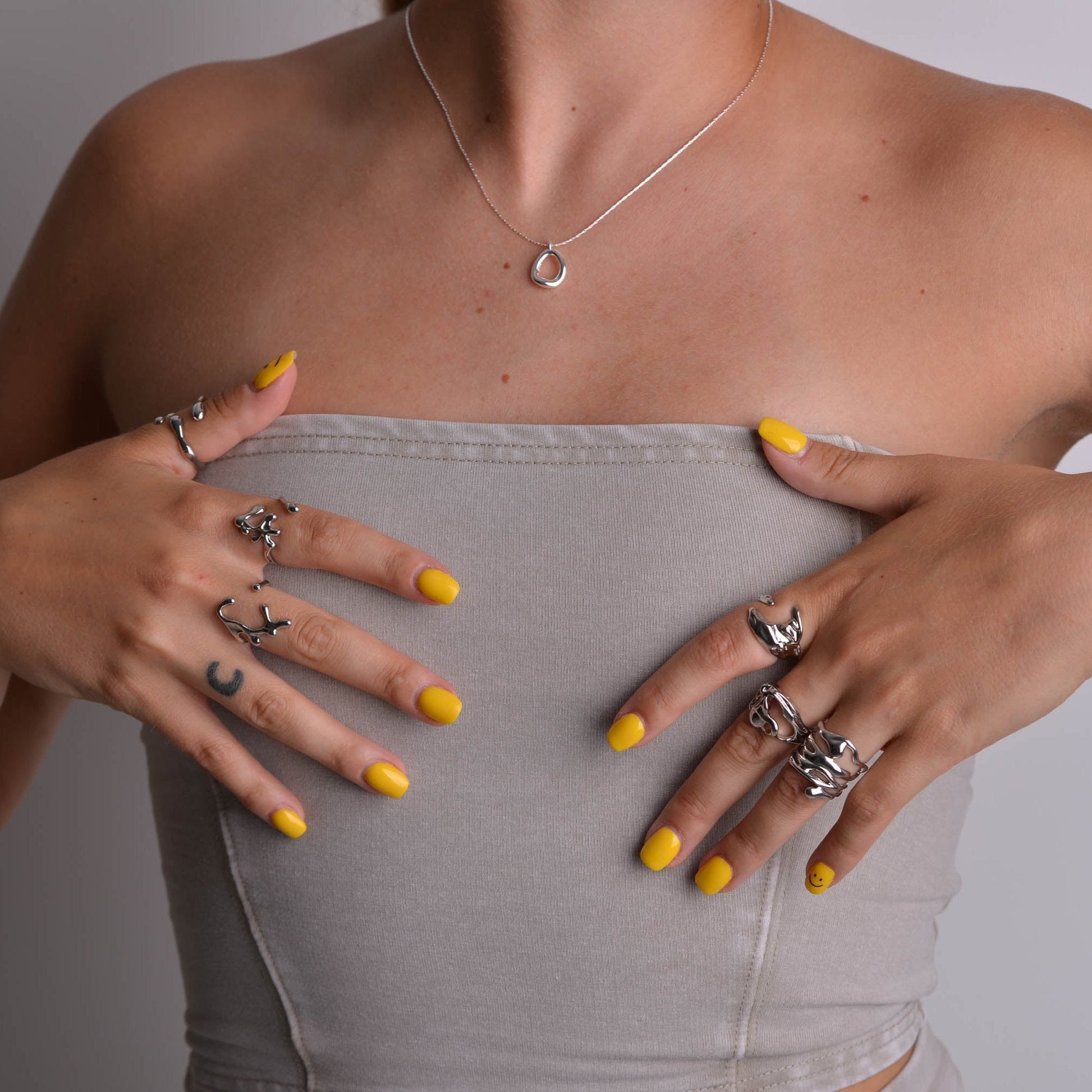KISS N SILVER Asymmetrical Ring Set for women