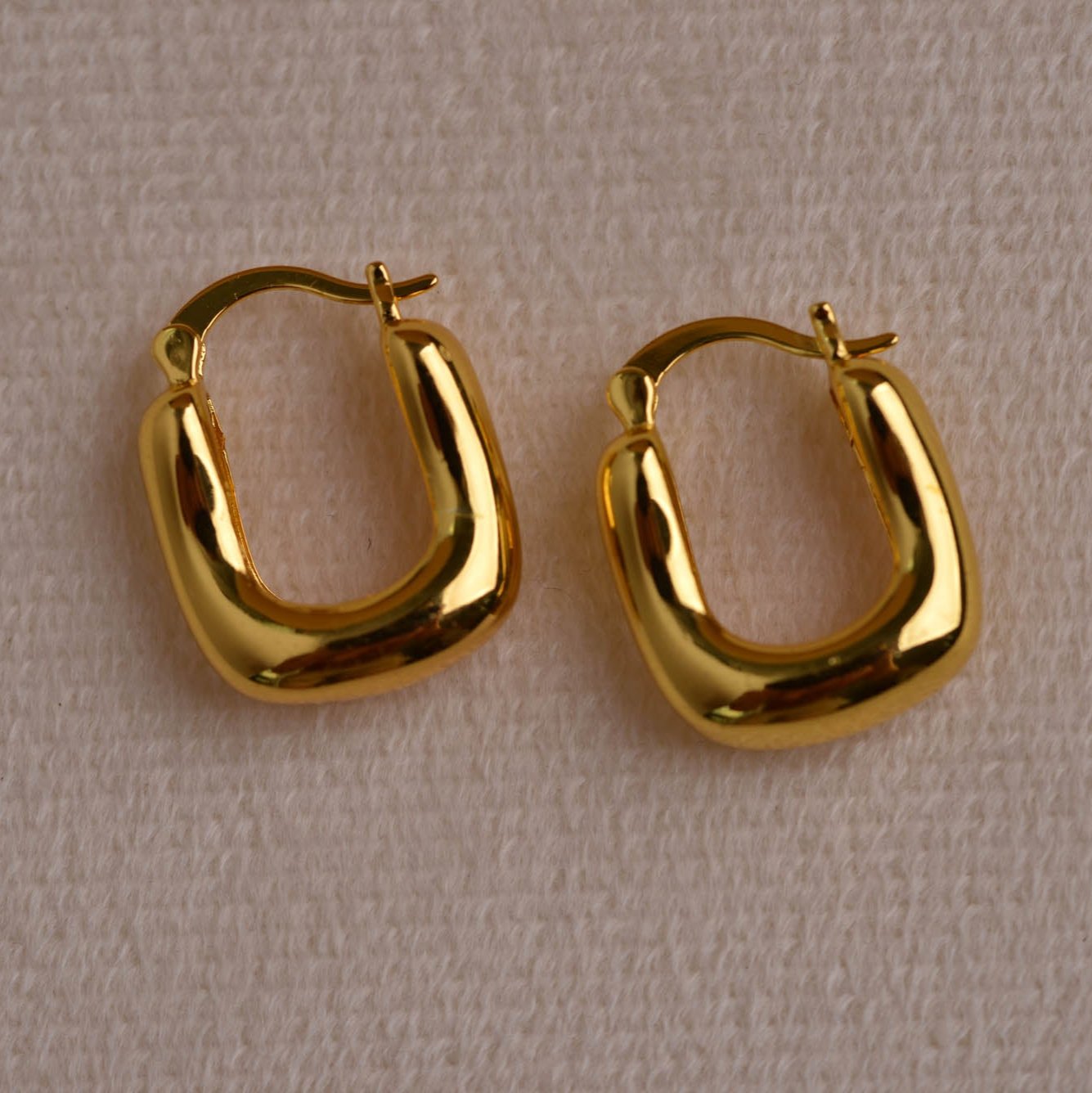 Mini Geometric Gold Hoops