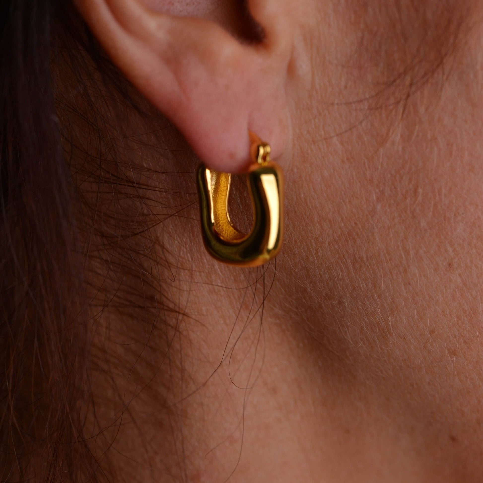 Mini Geometric Gold Hoops