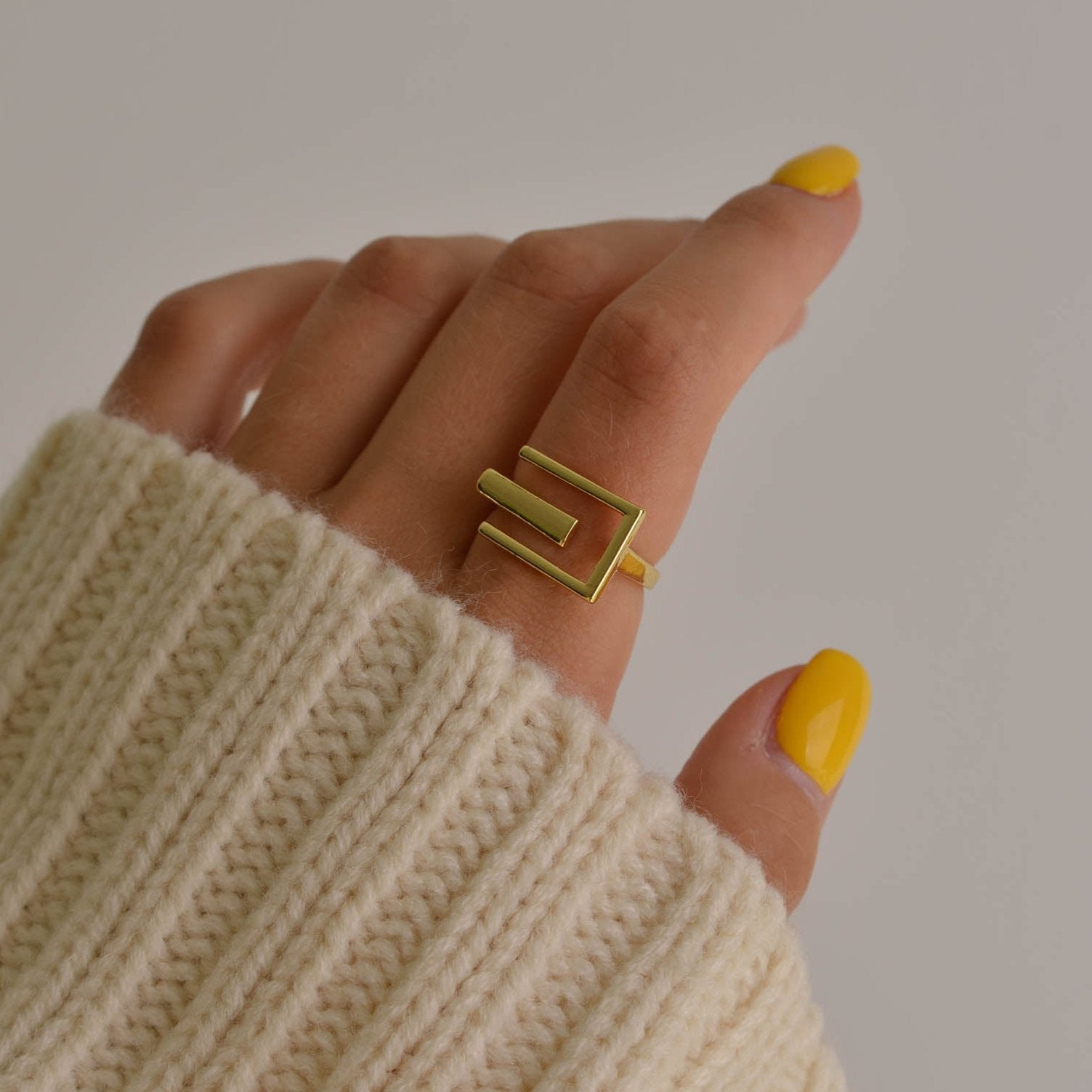 Monica Geometric Gold Ring