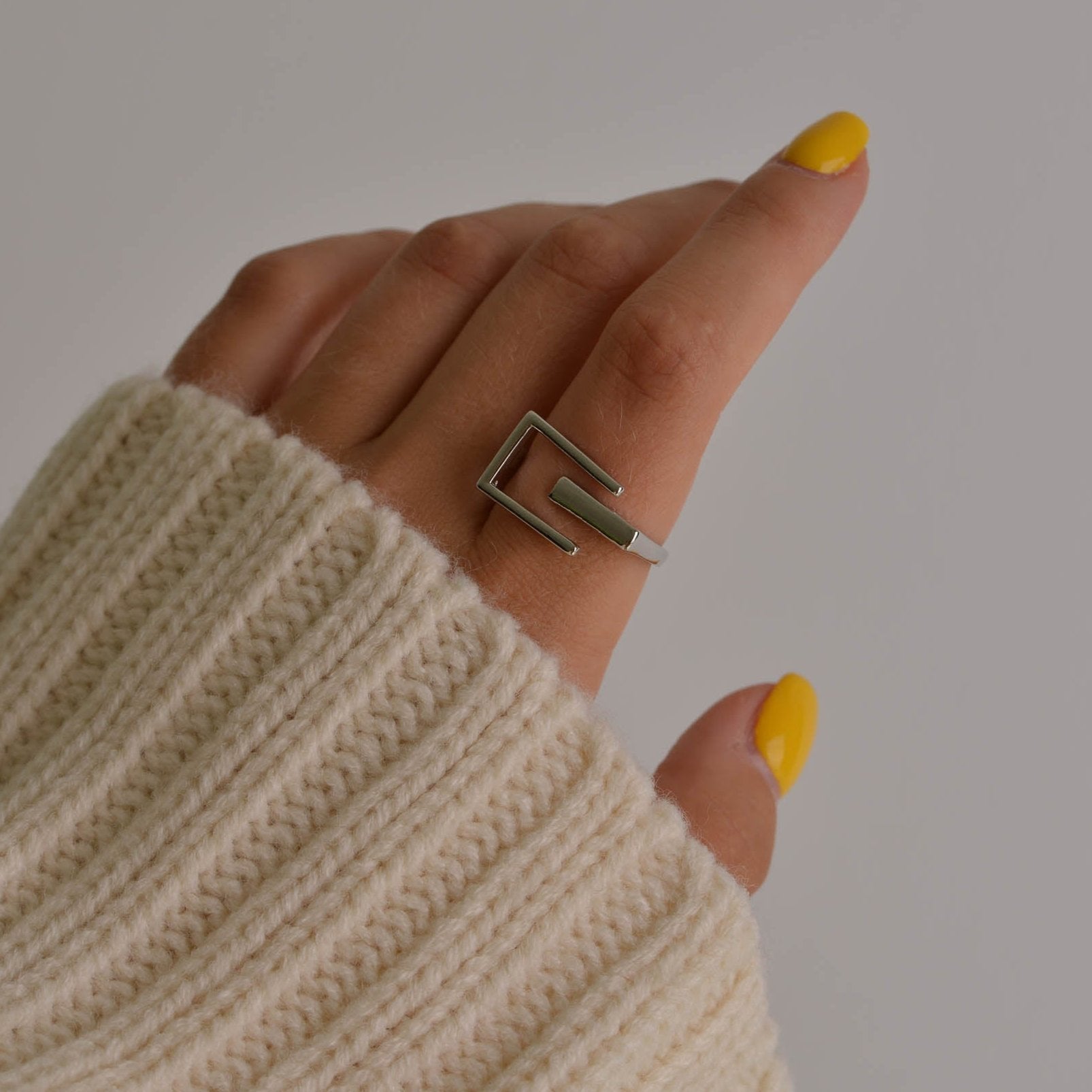 Monica Geometric Silver Ring
