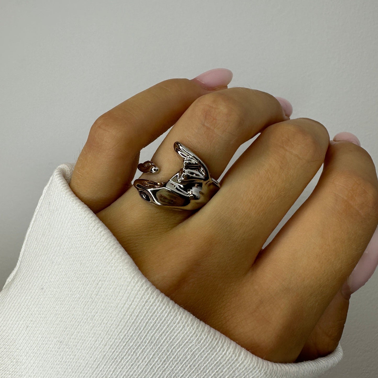 Open Crescent Chunky Ring