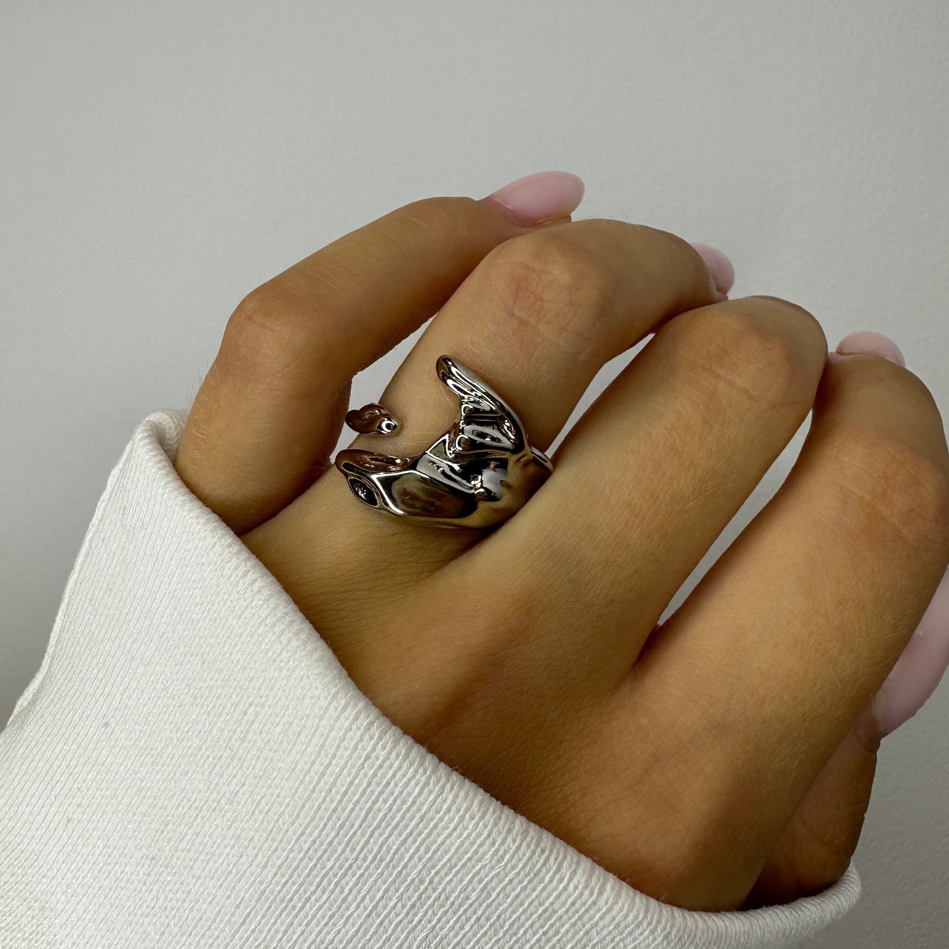 Open Crescent Chunky Ring