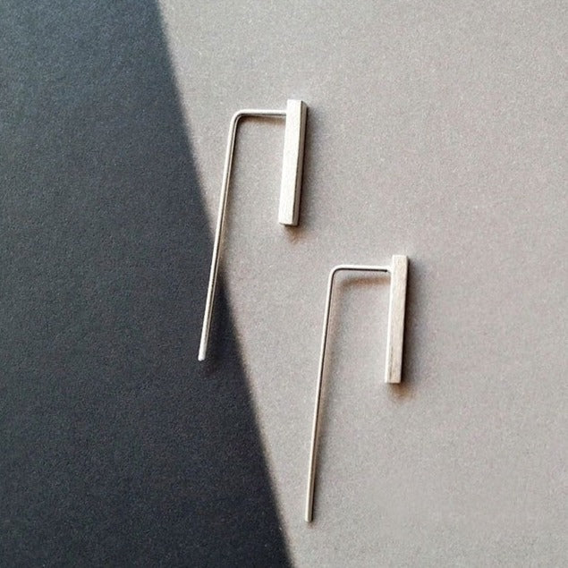 Signet Dangle Silver Earrings