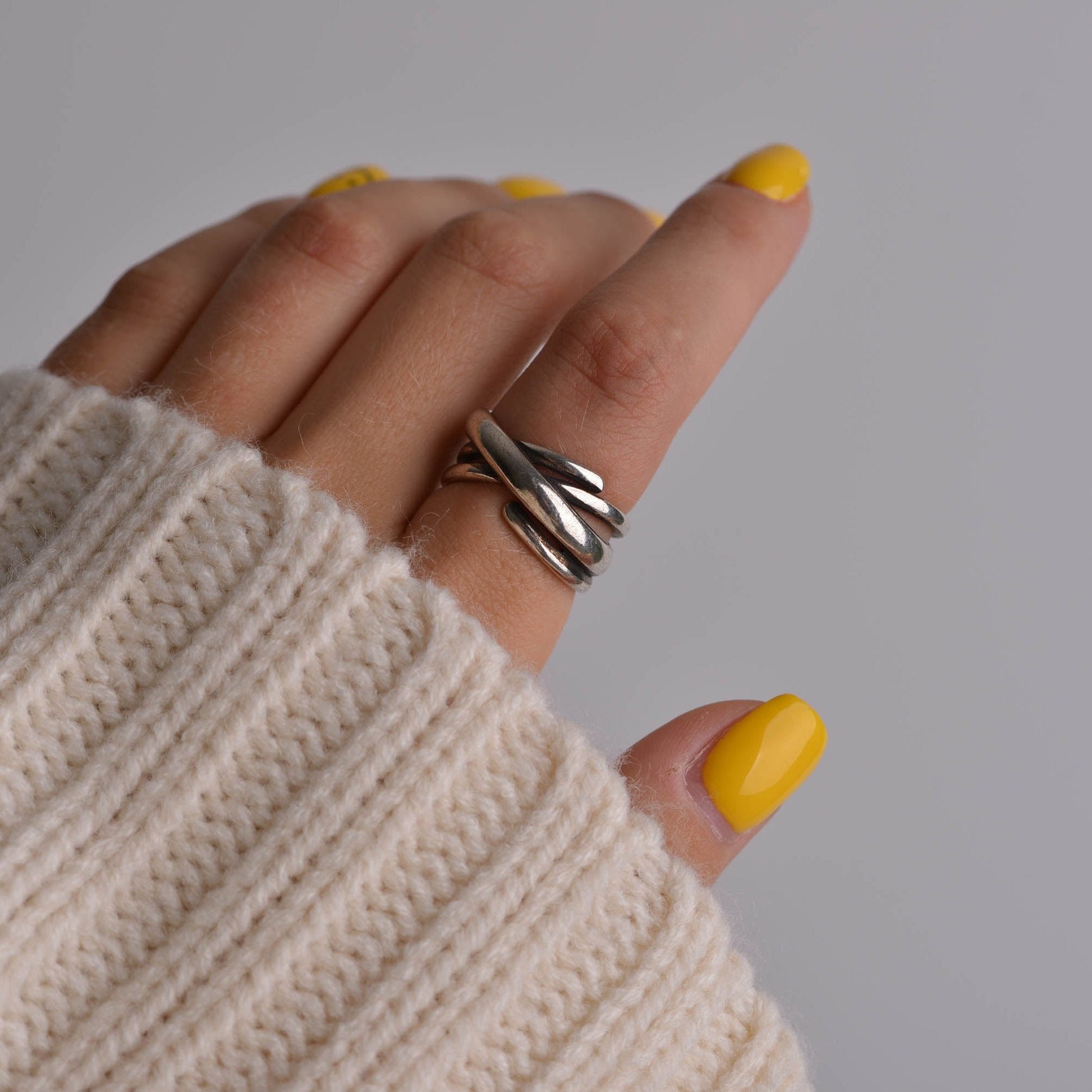 Stackable Silver Chunky Ring