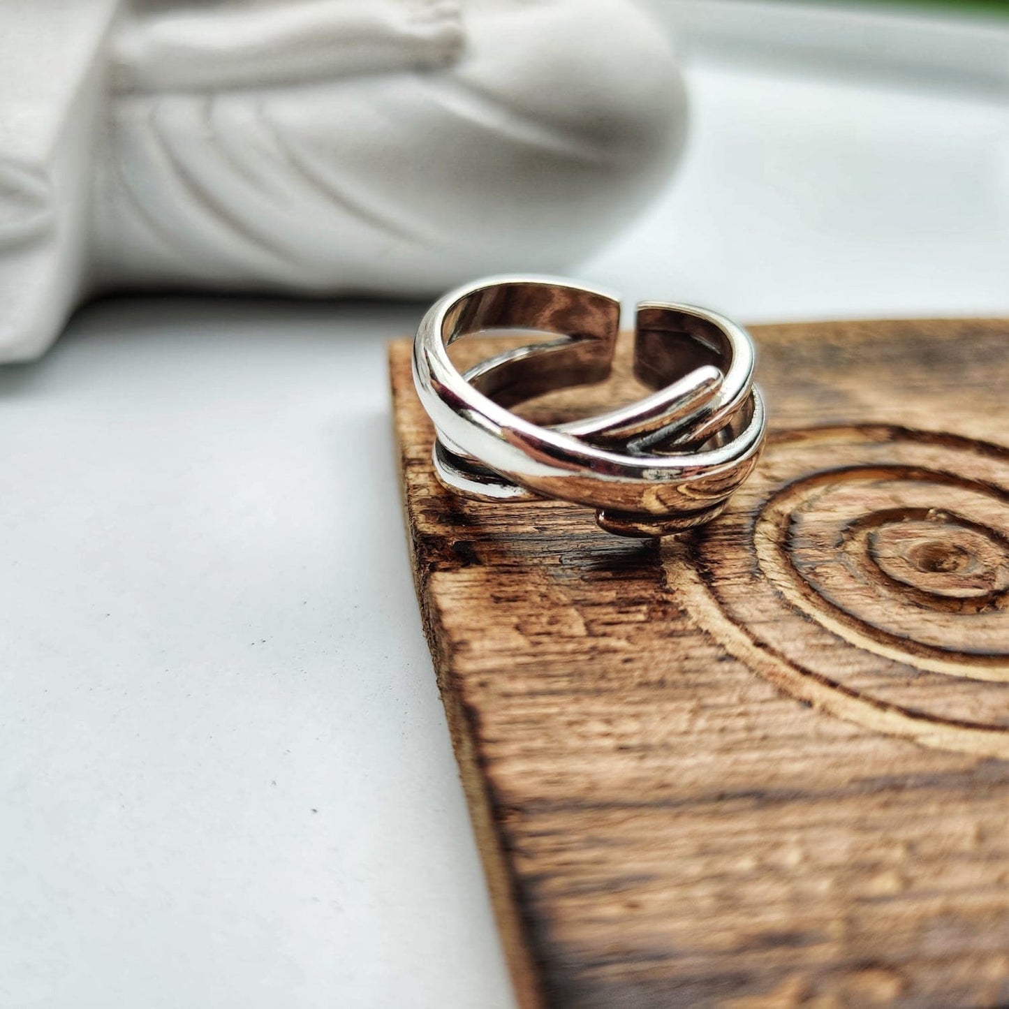 Stackable Silver Chunky Ring