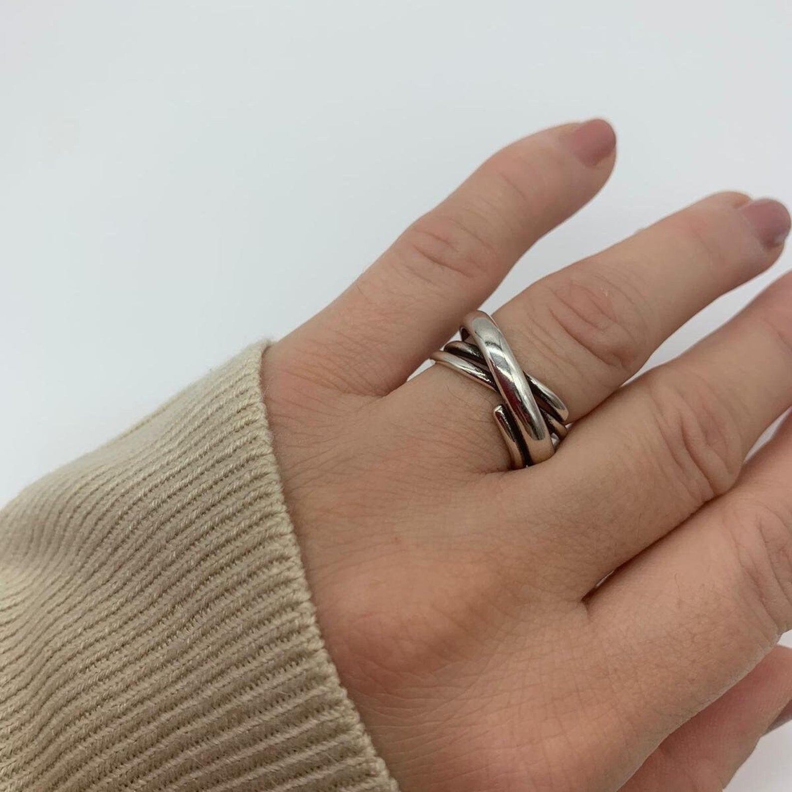 Stackable Silver Chunky Ring