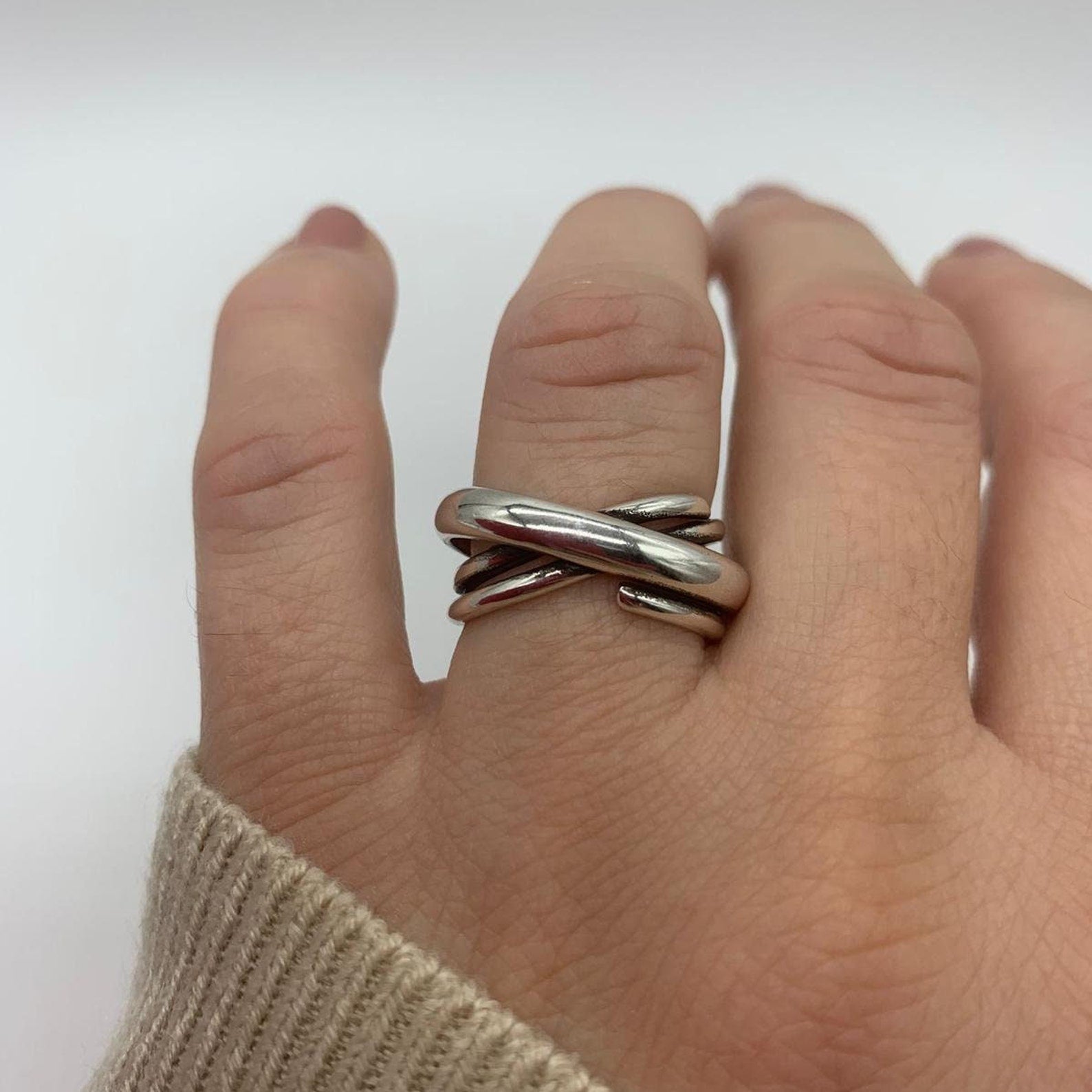 Stackable Silver Chunky Ring