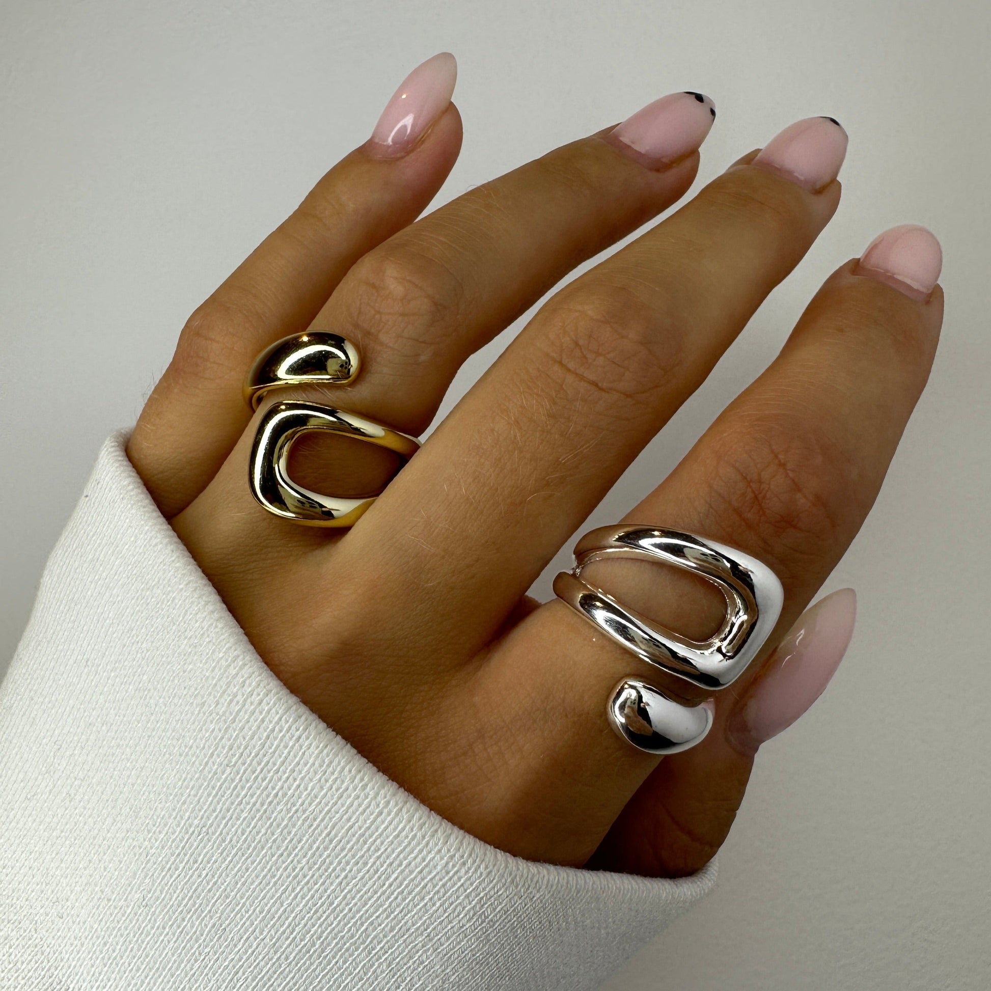Thick Irregular Silver Rings