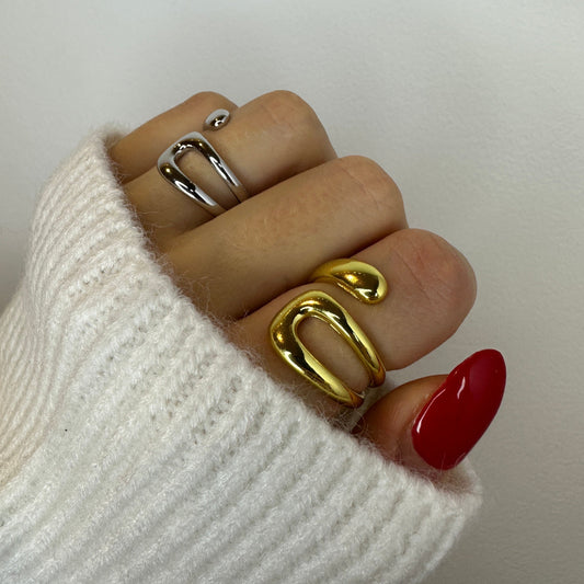 Thick Silver Irregular Rings